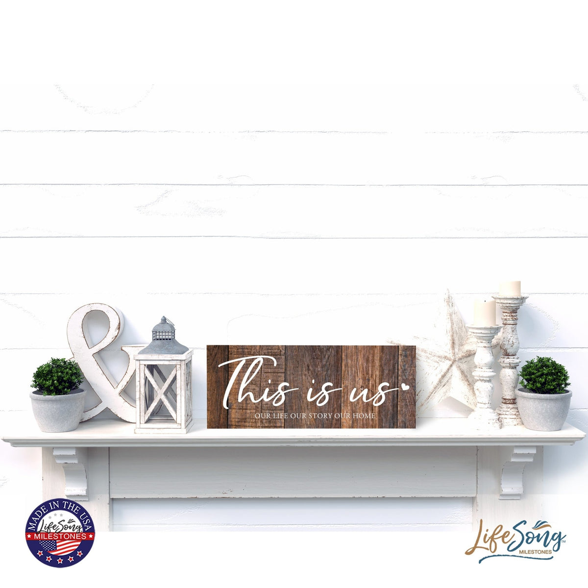 Inspirational Bible Quote Tabletop and Wall Decoration 10x4 - This Is Us - LifeSong Milestones