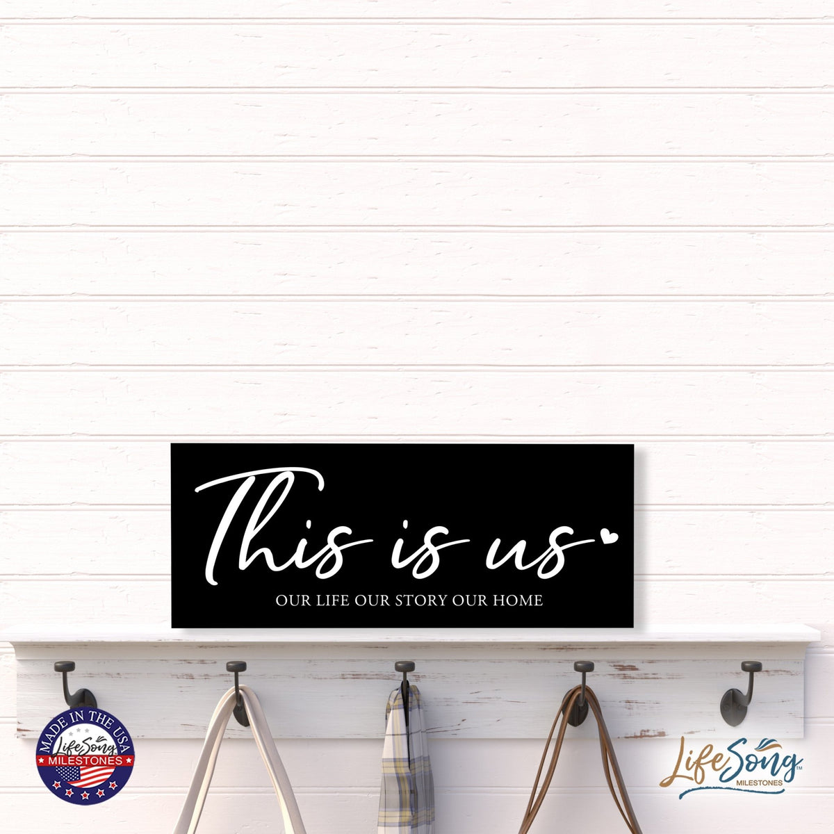Inspirational Bible Quote Tabletop and Wall Decoration 10x4 - This Is Us - LifeSong Milestones