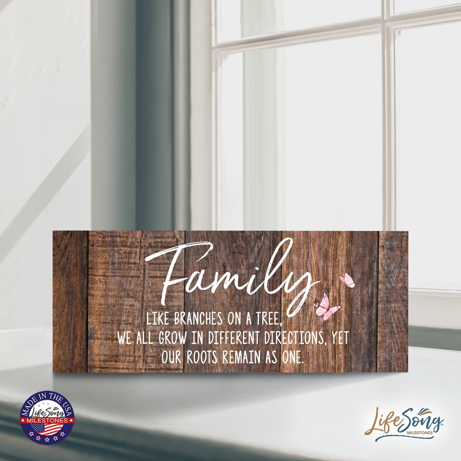 Inspirational Bible Quote Tabletop and Wall Decoration 10x4 - We All Grow - LifeSong Milestones