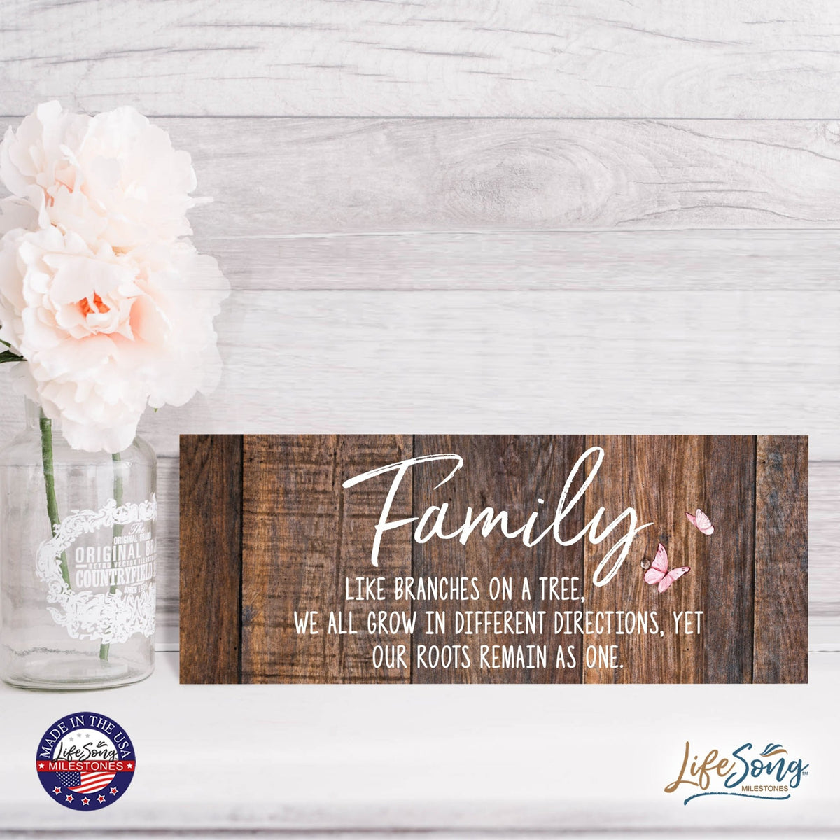 Inspirational Bible Quote Tabletop and Wall Decoration 10x4 - We All Grow - LifeSong Milestones