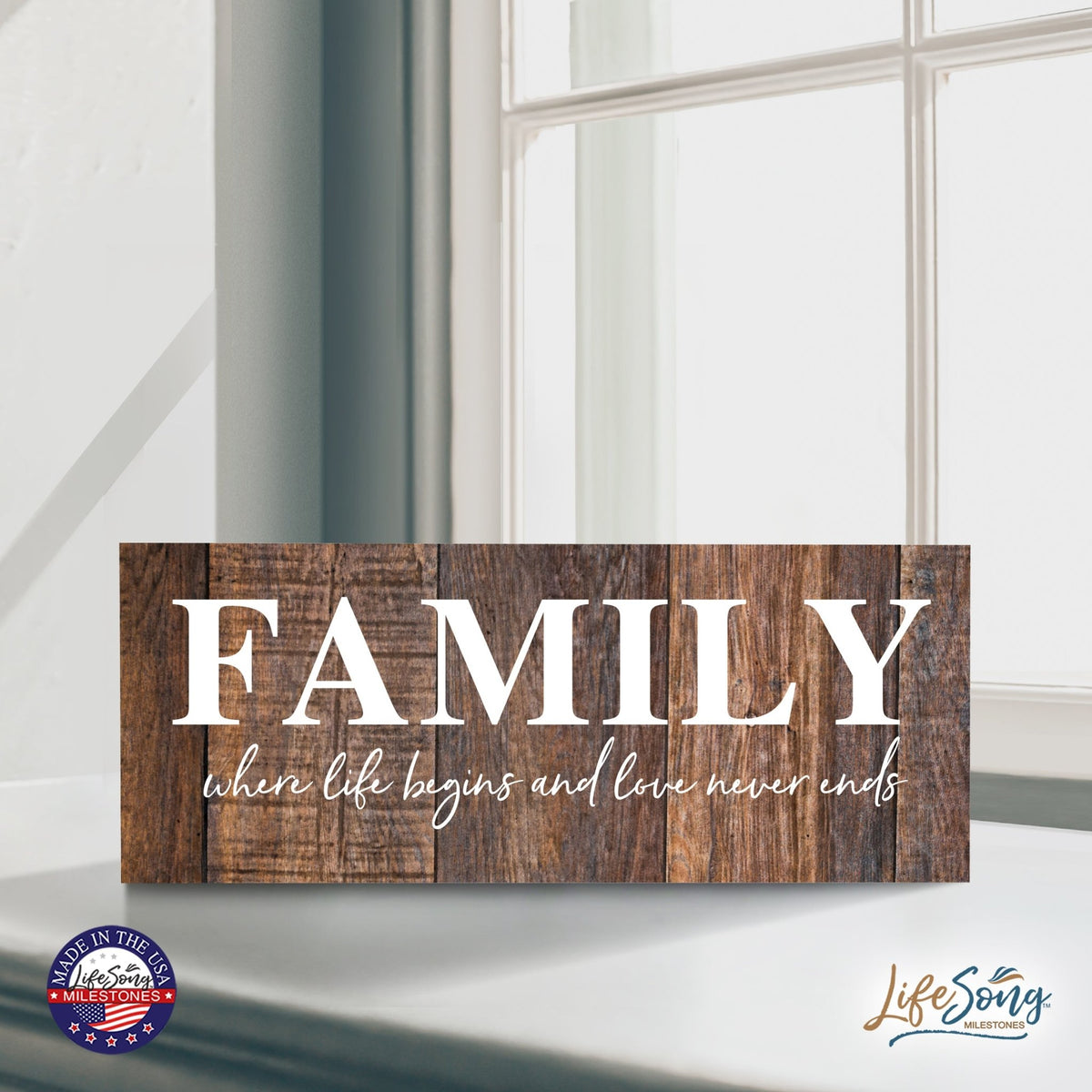 Inspirational Bible Quote Tabletop and Wall Decoration 10x4 - Where Life Begins - LifeSong Milestones