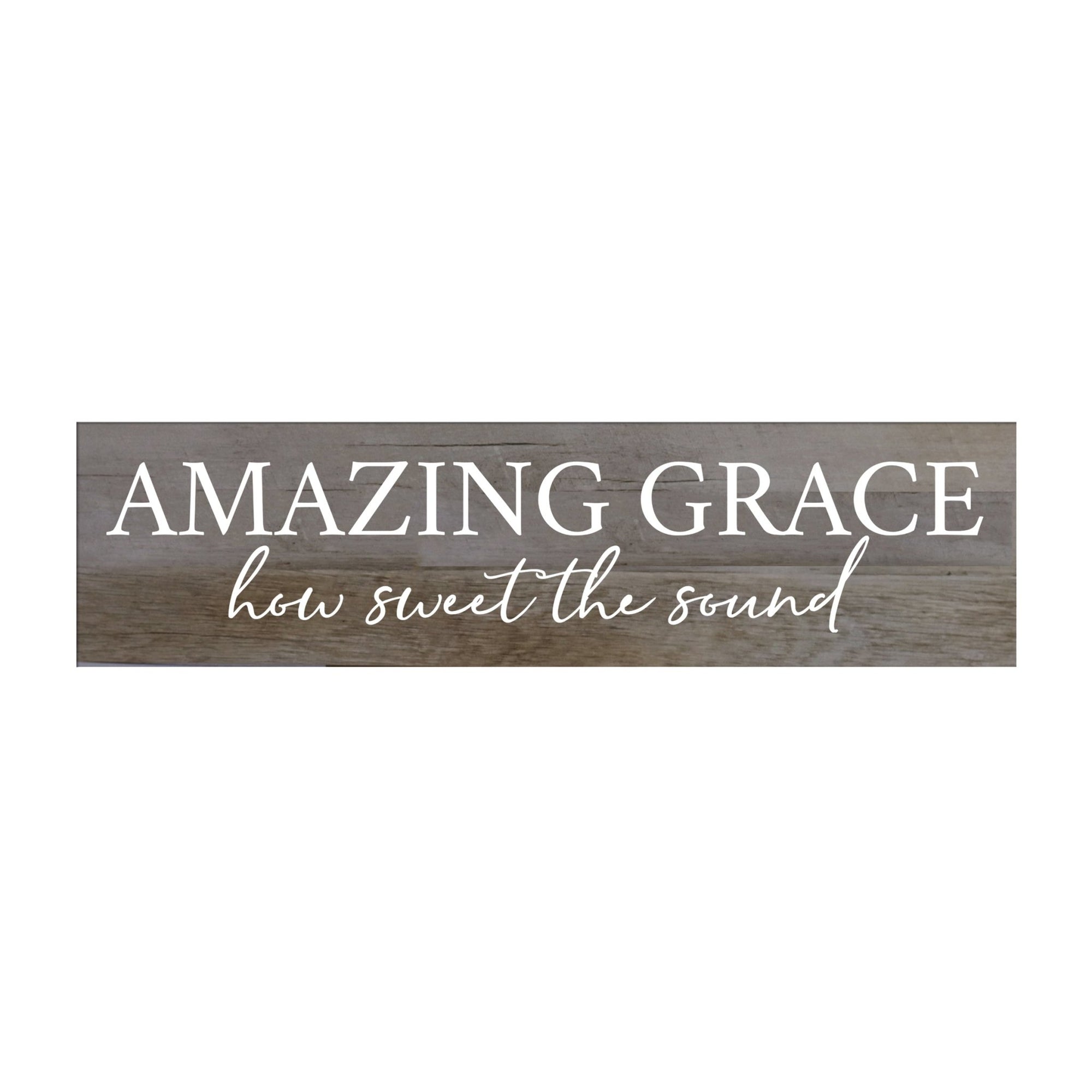 Inspirational Everyday Home and Family Wooden Wall Art Hanging Plaque 10 x 40 – Amazing Grace - LifeSong Milestones