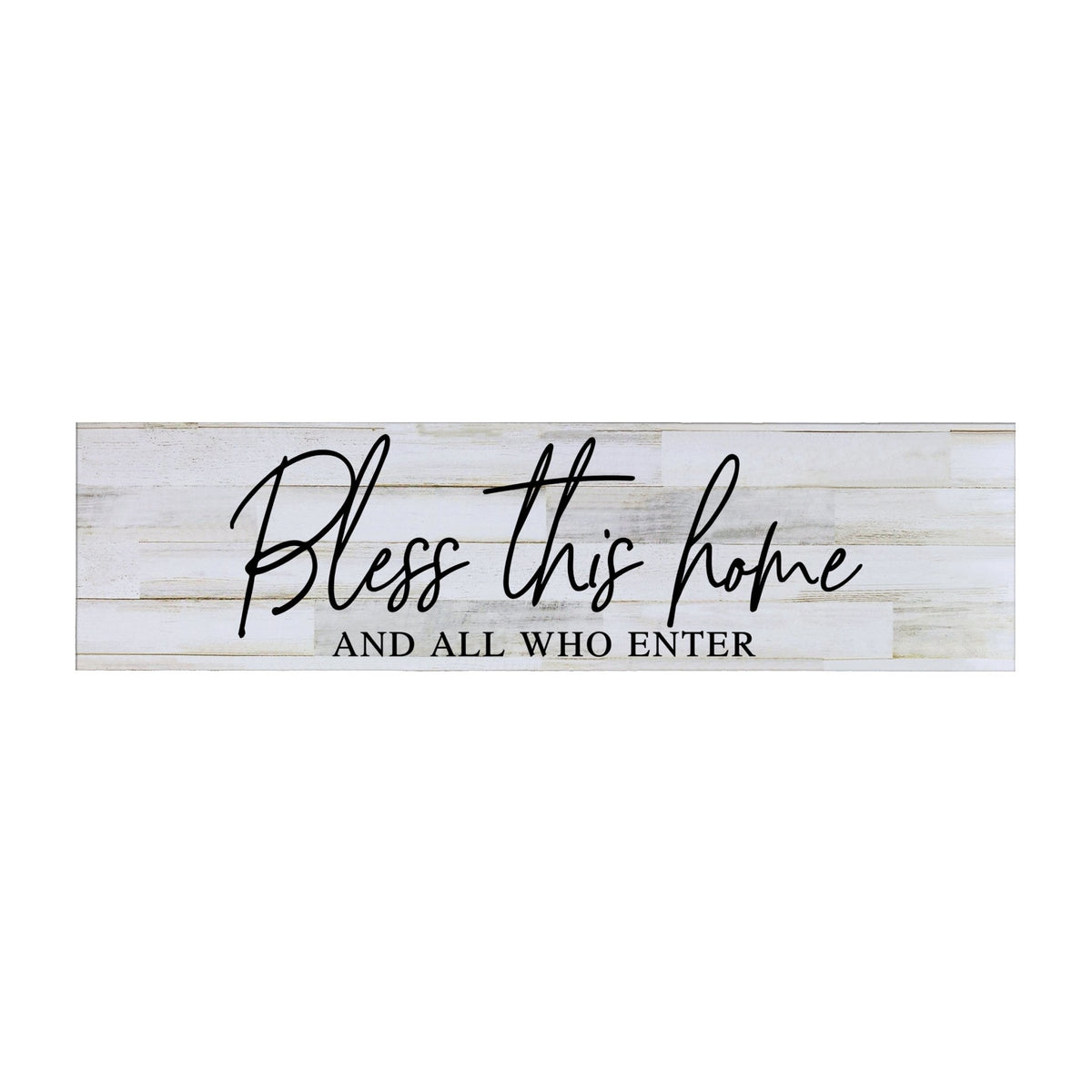 Inspirational Everyday Home and Family Wooden Wall Art Hanging Plaque 10 x 40 – Bless This Home - LifeSong Milestones