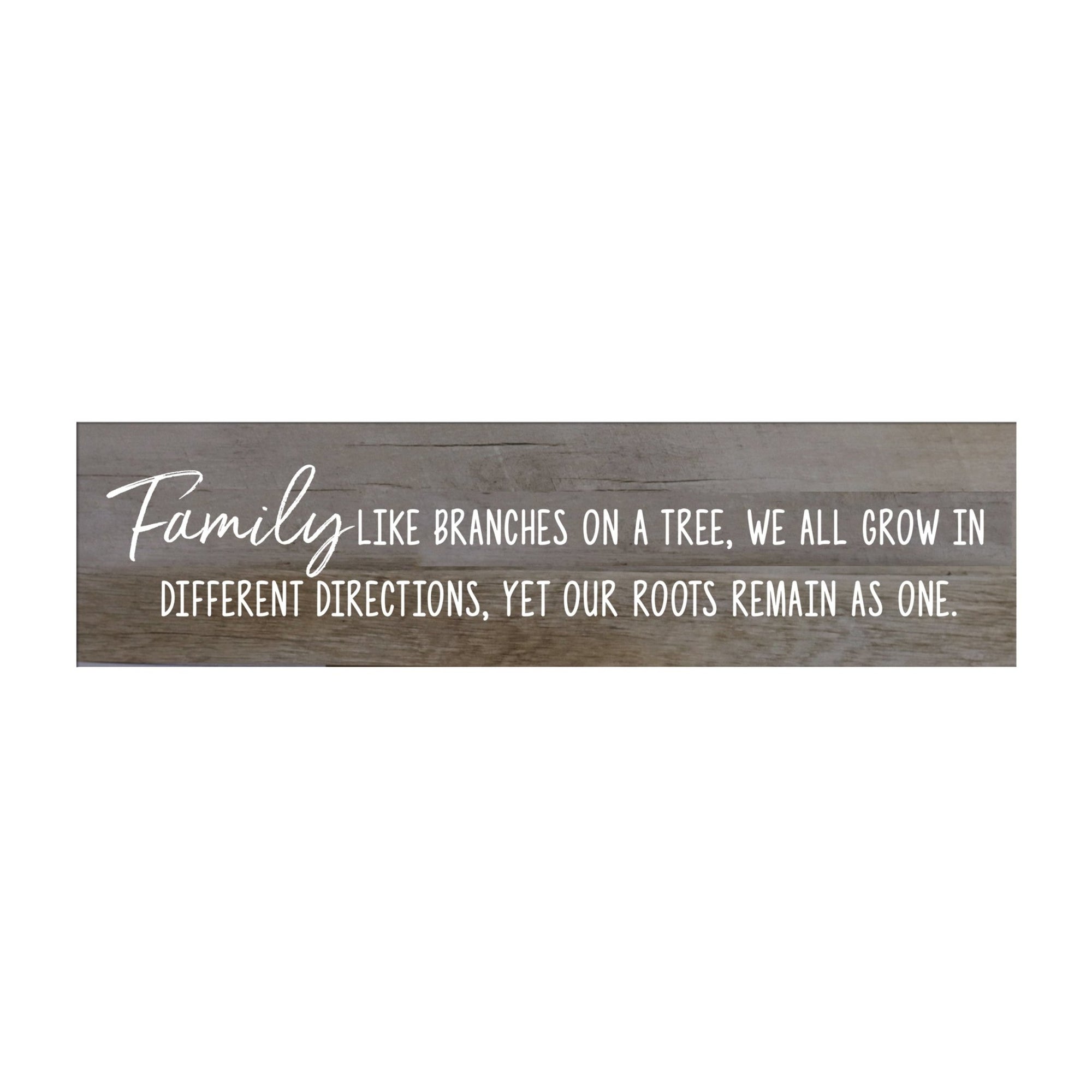 Inspirational Everyday Home and Family Wooden Wall Art Hanging Plaque 10 x 40 – Family Like Branches - LifeSong Milestones