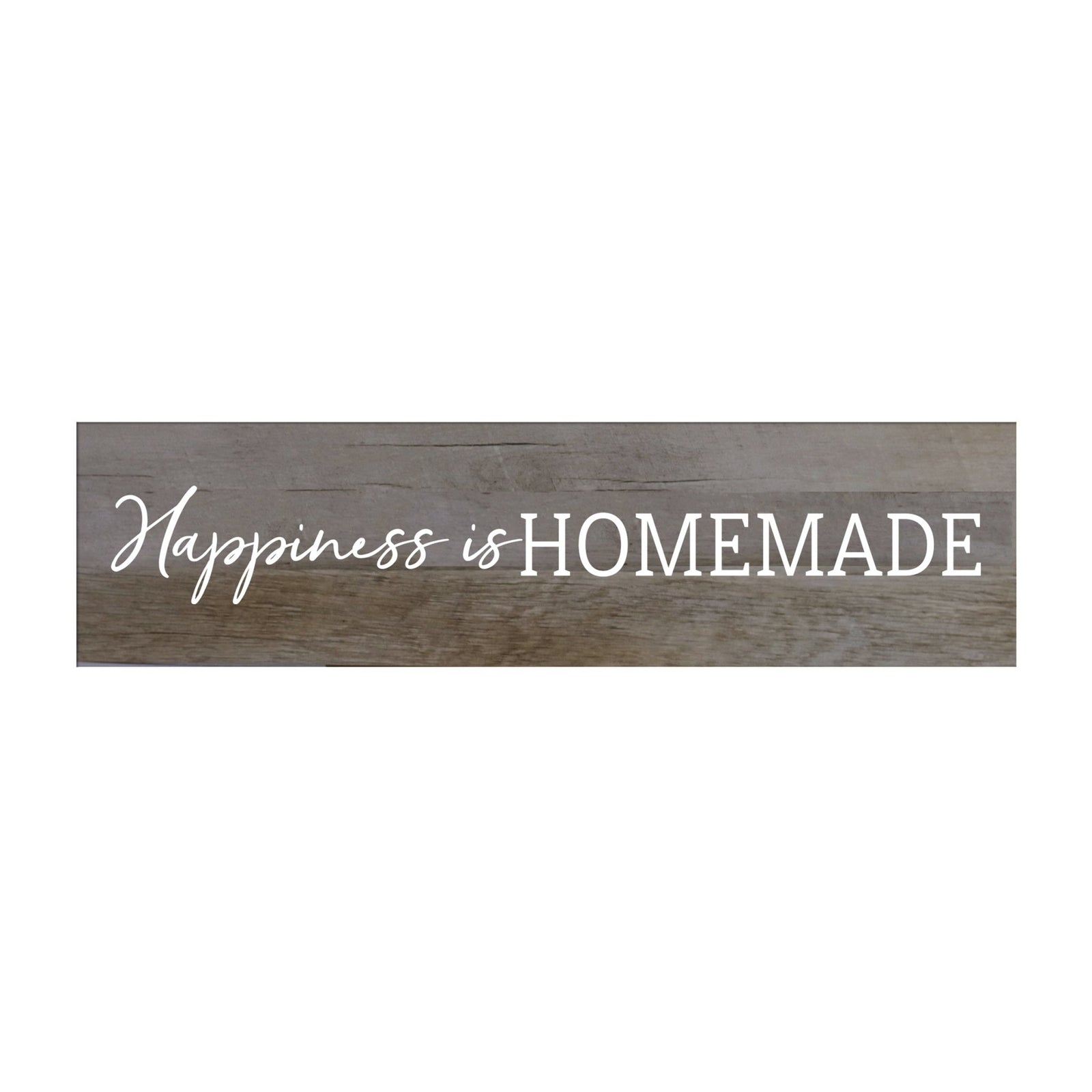 Inspirational Everyday Home and Family Wooden Wall Art Hanging Plaque 10 x 40 – Happiness Is Homemade - LifeSong Milestones