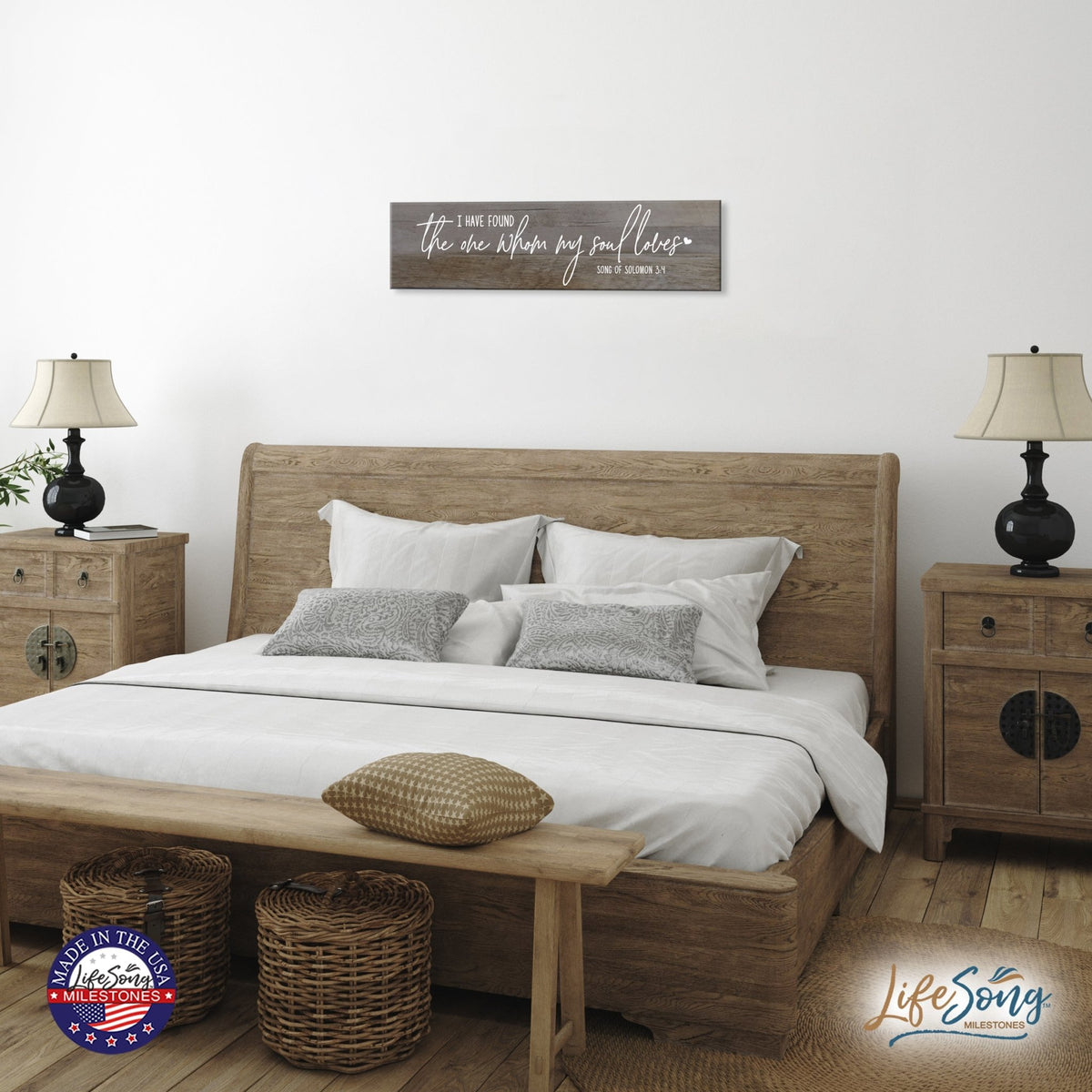 Inspirational Everyday Home and Family Wooden Wall Art Hanging Plaque 10 x 40 – I Have Found The One - LifeSong Milestones
