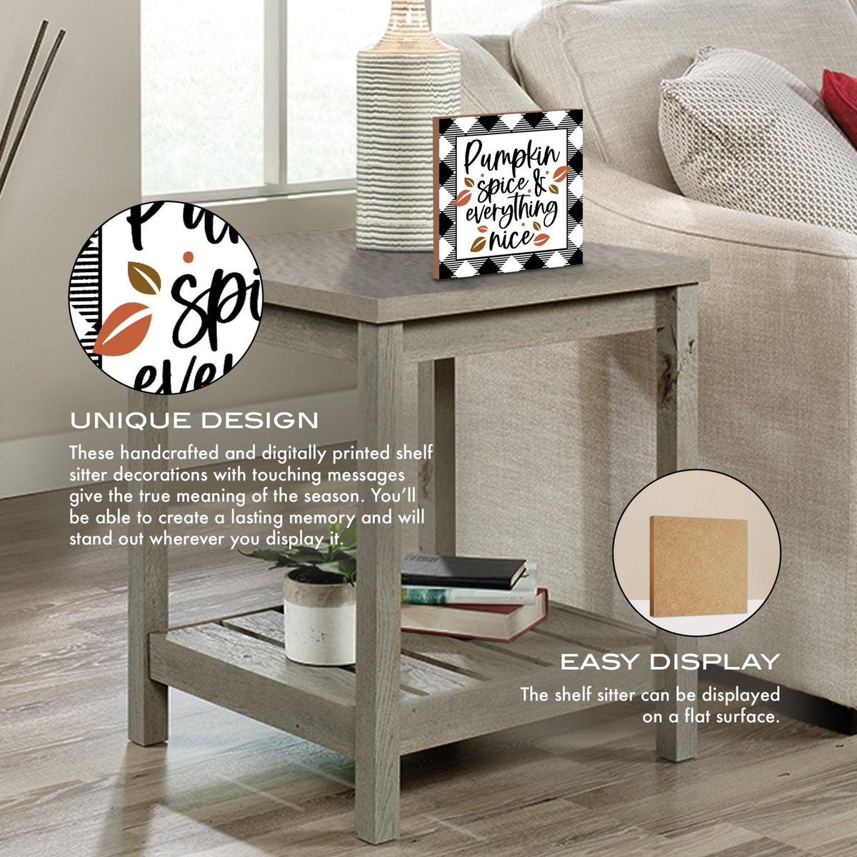 Inspirational Fall Themed Unique Shelf Décor and Tabletop Signs - LifeSong Milestones