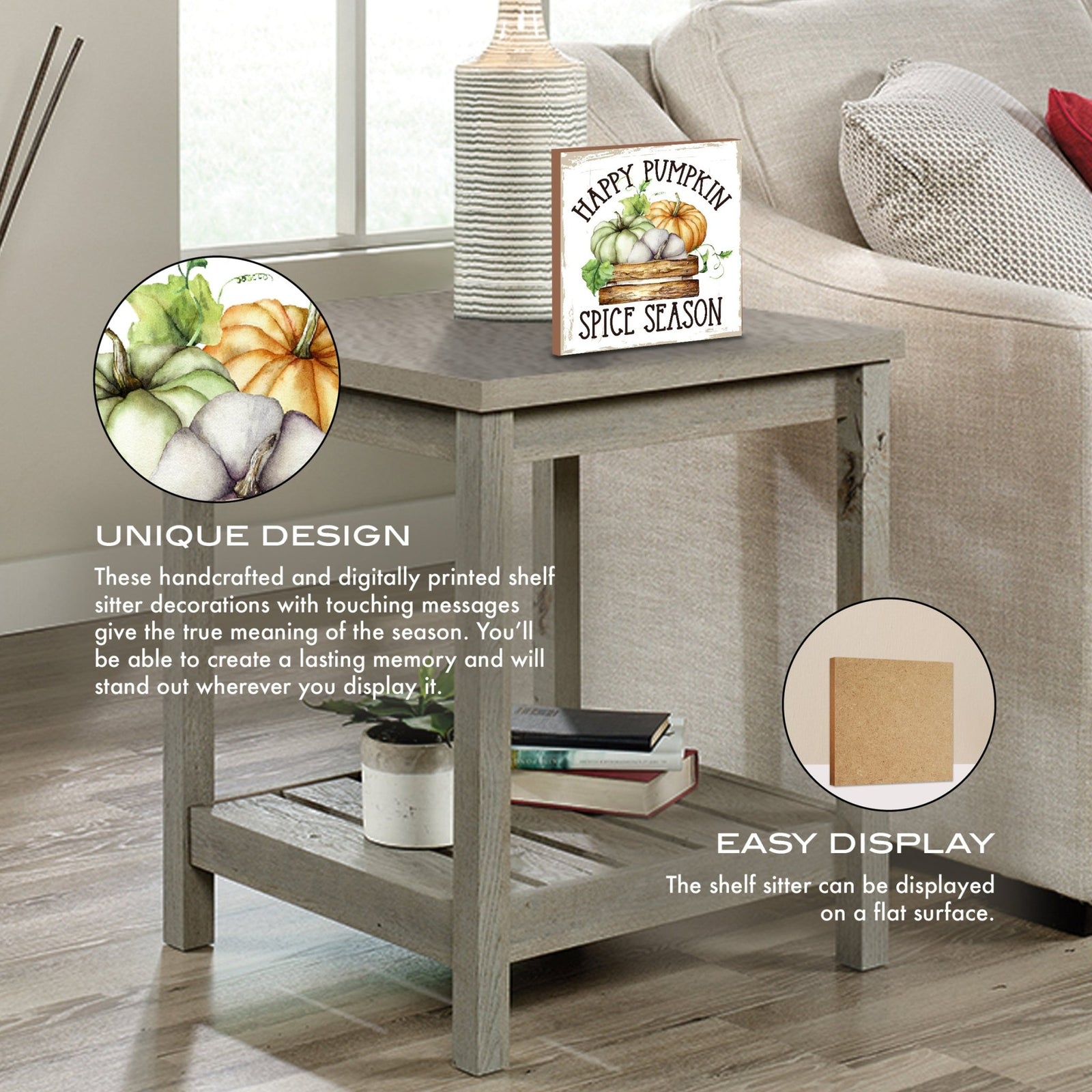 Inspirational Fall Themed Unique Shelf Décor and Tabletop Signs - LifeSong Milestones
