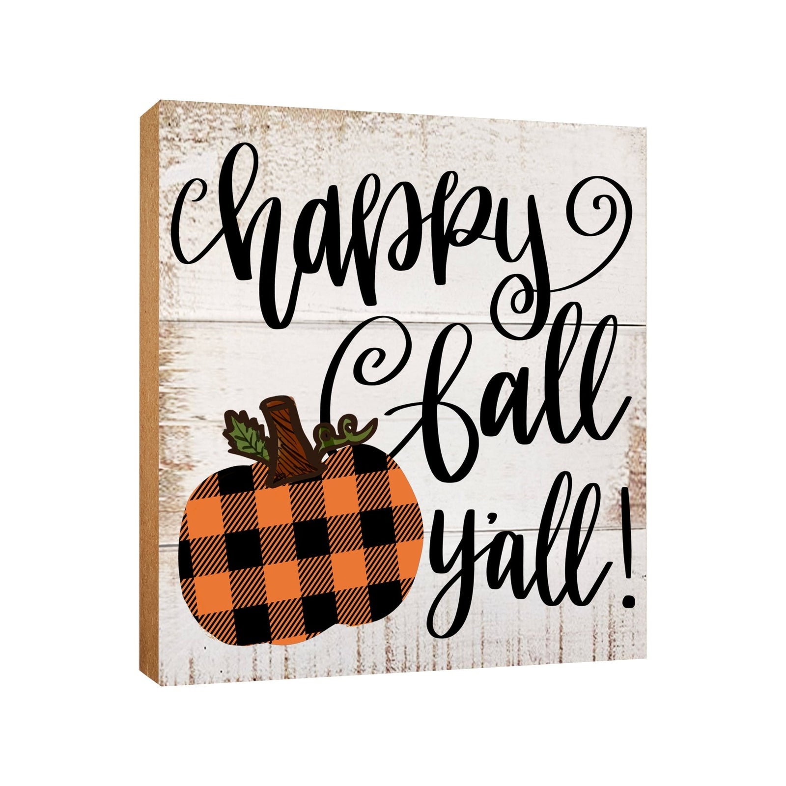 Inspirational Fall Themed Unique Shelf Décor and Tabletop Signs - Happy Fall Y’all - LifeSong Milestones