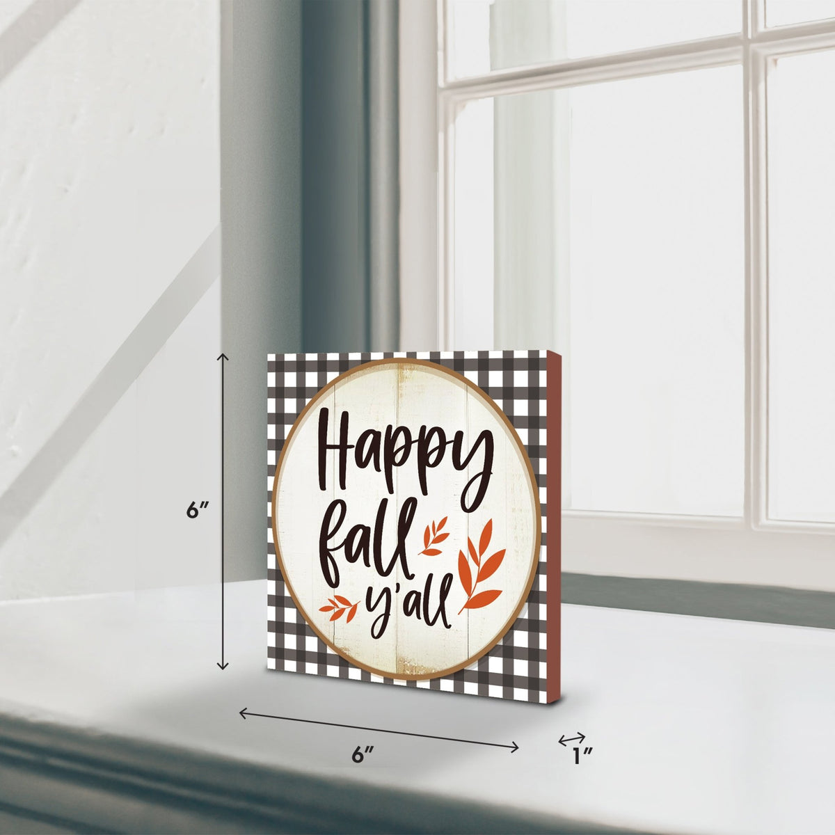 Inspirational Fall Themed Unique Shelf Décor and Tabletop Signs - Happy Fall Y’all - LifeSong Milestones