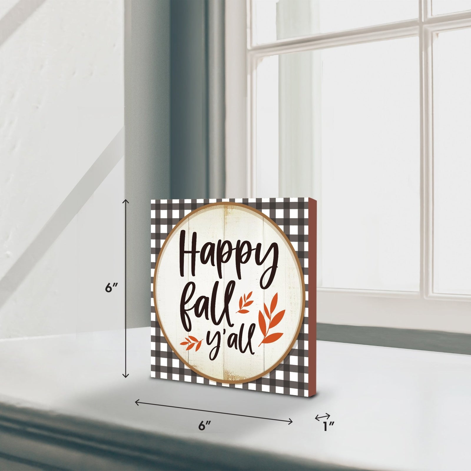 Inspirational Fall Themed Unique Shelf Décor and Tabletop Signs - Happy Fall Y’all - LifeSong Milestones