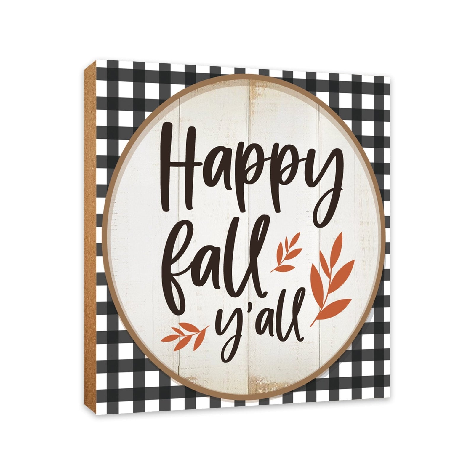 Inspirational Fall Themed Unique Shelf Décor and Tabletop Signs - Happy Fall Y’all - LifeSong Milestones