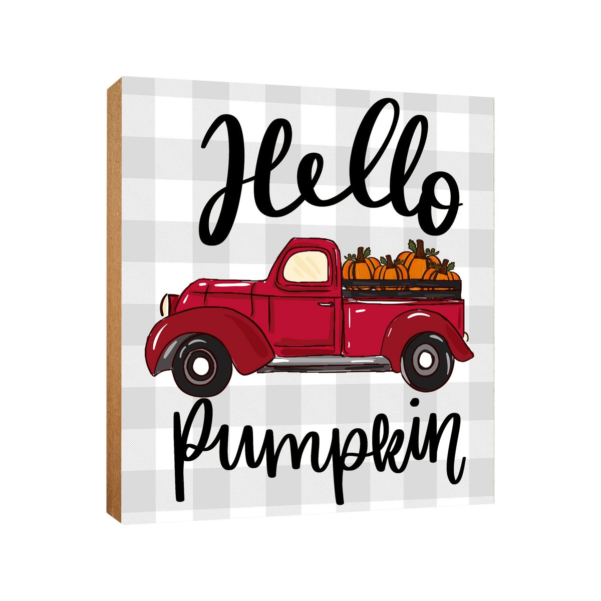 Inspirational Fall Themed Unique Shelf Décor and Tabletop Signs - Hello Pumpkin - LifeSong Milestones