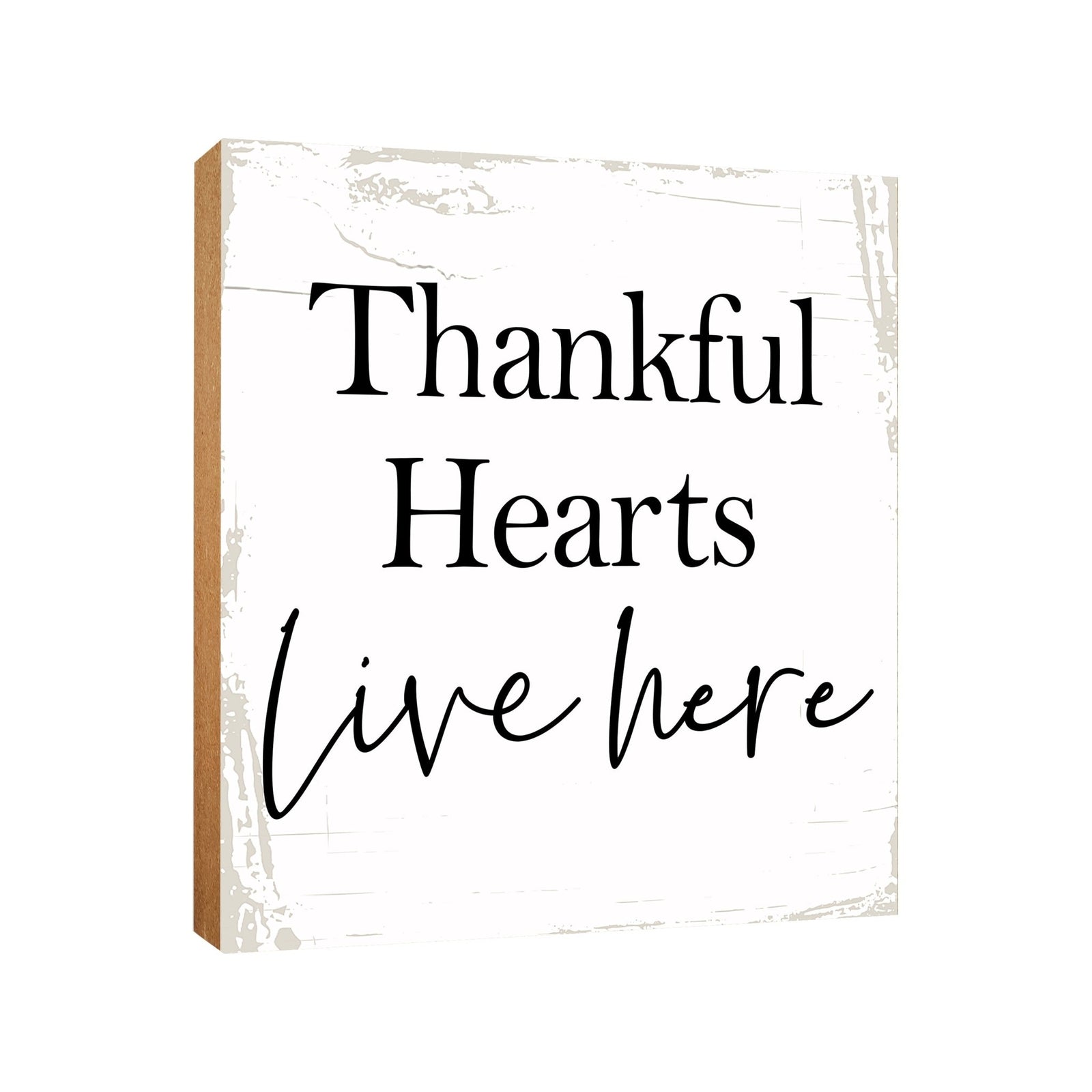 Inspirational Fall Themed Unique Shelf Décor and Tabletop Signs - Thankful Hearts - LifeSong Milestones