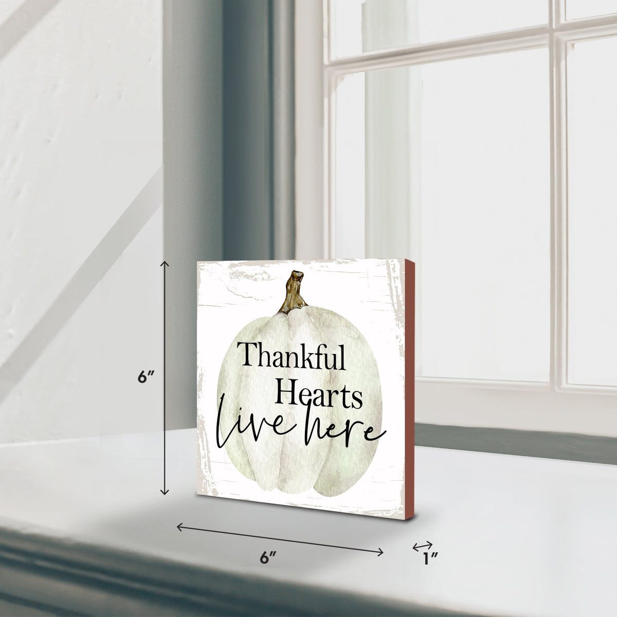 Inspirational Fall Themed Unique Shelf Décor and Tabletop Signs - Thankful Hearts - LifeSong Milestones
