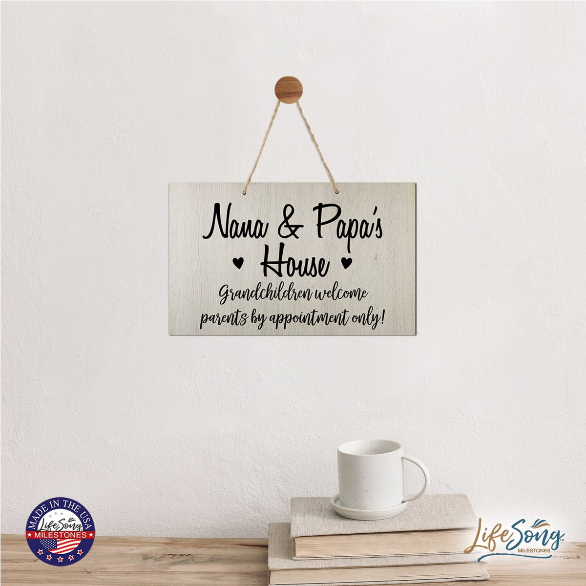 Inspirational Grandparent Wall Hanging Sign 8x12 - Grandchildren Welcome - LifeSong Milestones