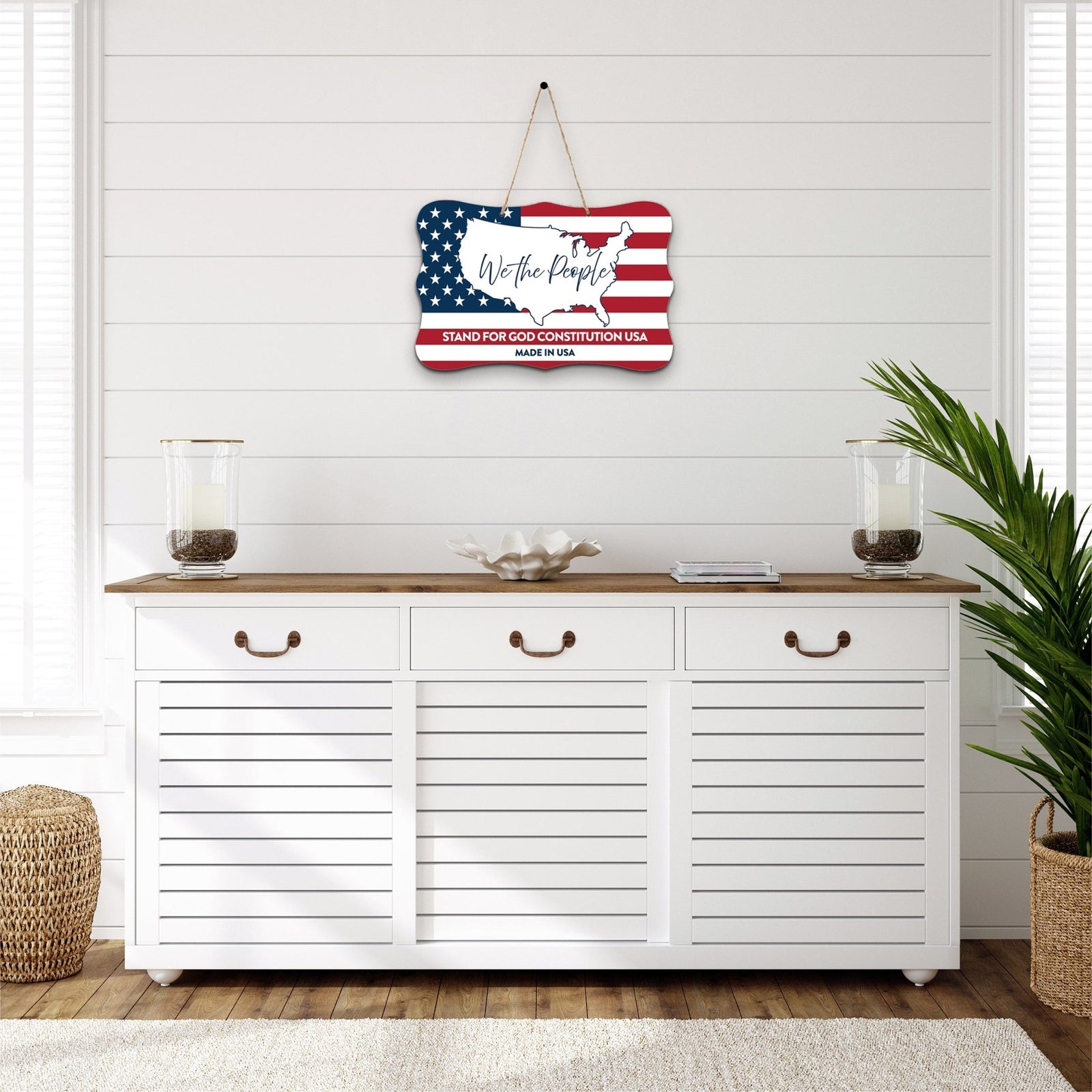 Inspirational Hanging Americana Ribbon Wall Signs - LifeSong Milestones