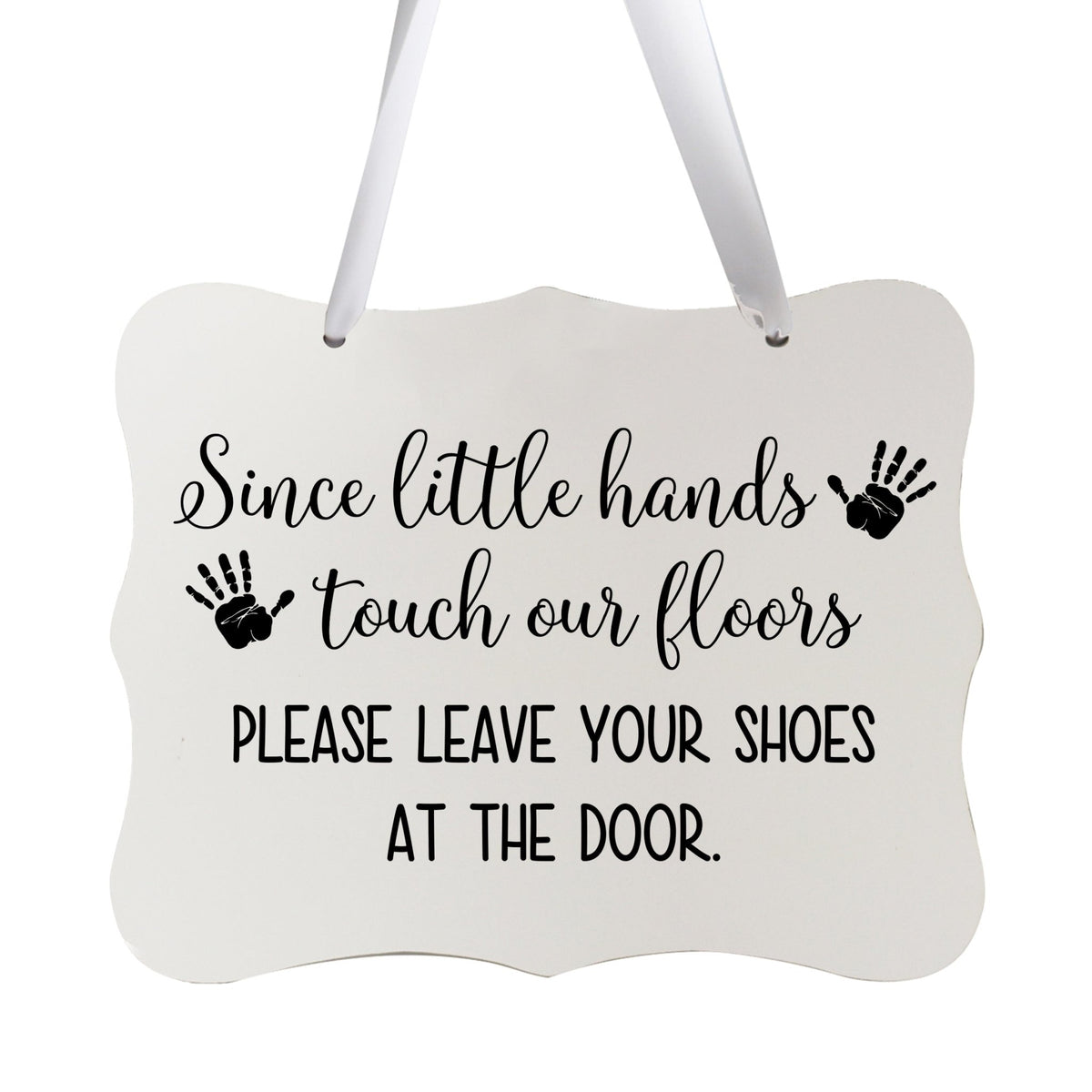 Inspirational Hanging Ribbon Wall Sign for Kids - Please Leave Your Shoes - LifeSong Milestones