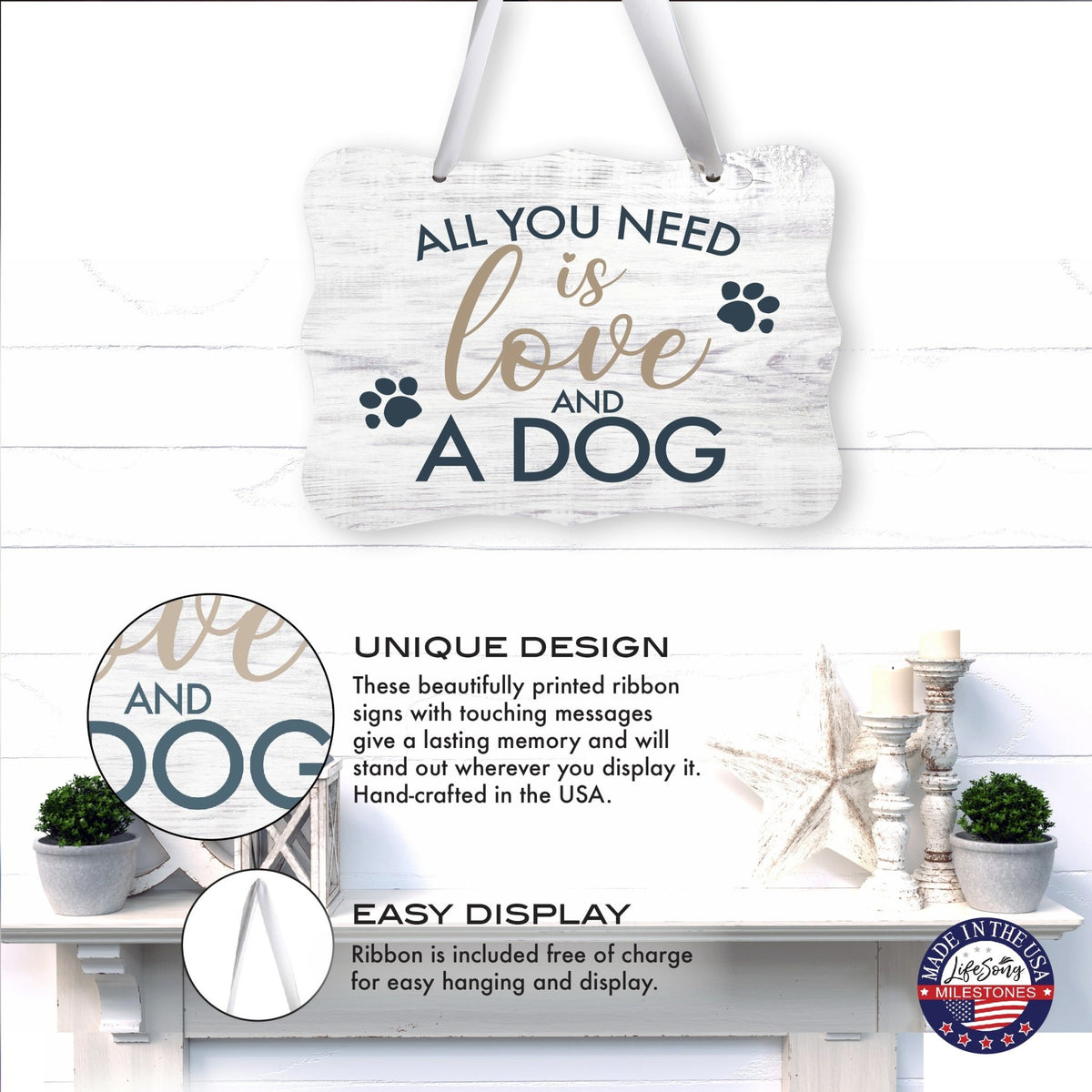 Inspirational Hanging Ribbon Wall Sign for Pet - LifeSong Milestones