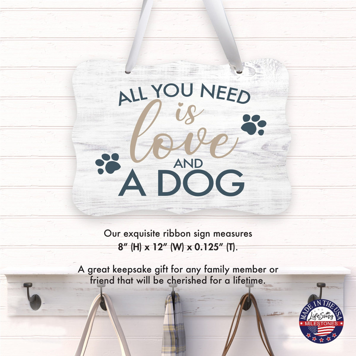 Inspirational Hanging Ribbon Wall Sign for Pet - LifeSong Milestones