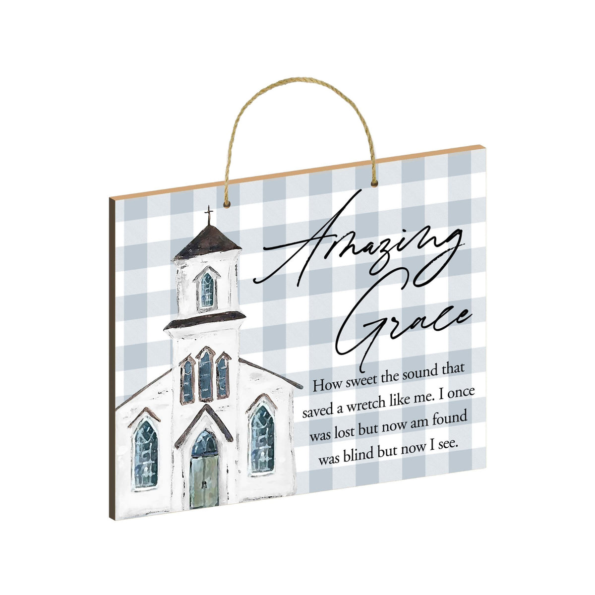 Inspirational Hanging Wall Décor White Church Sign – Amazing Grace - LifeSong Milestones
