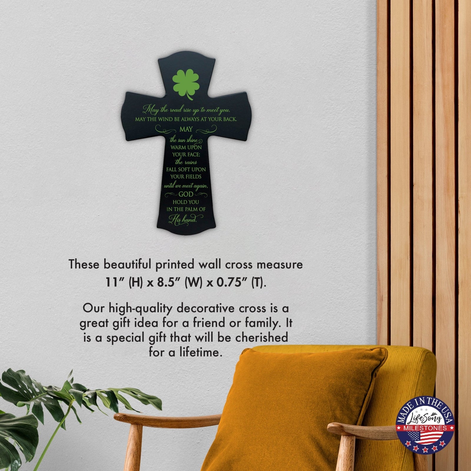 Inspirational Hanging Wooden Prayer Wall Cross Home Decor - LifeSong Milestones