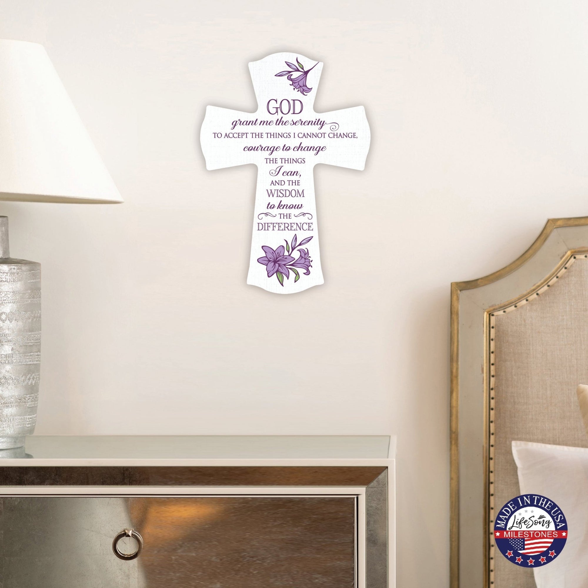 Inspirational Hanging Wooden Prayer Wall Cross Home Decor - LifeSong Milestones