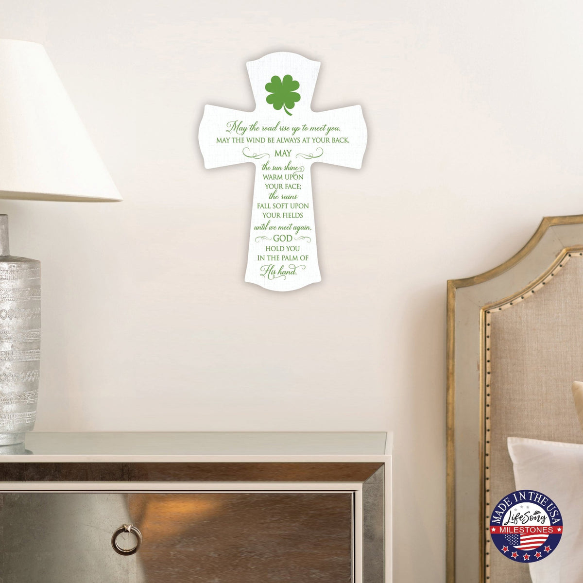 Inspirational Hanging Wooden Prayer Wall Cross Home Decor - LifeSong Milestones
