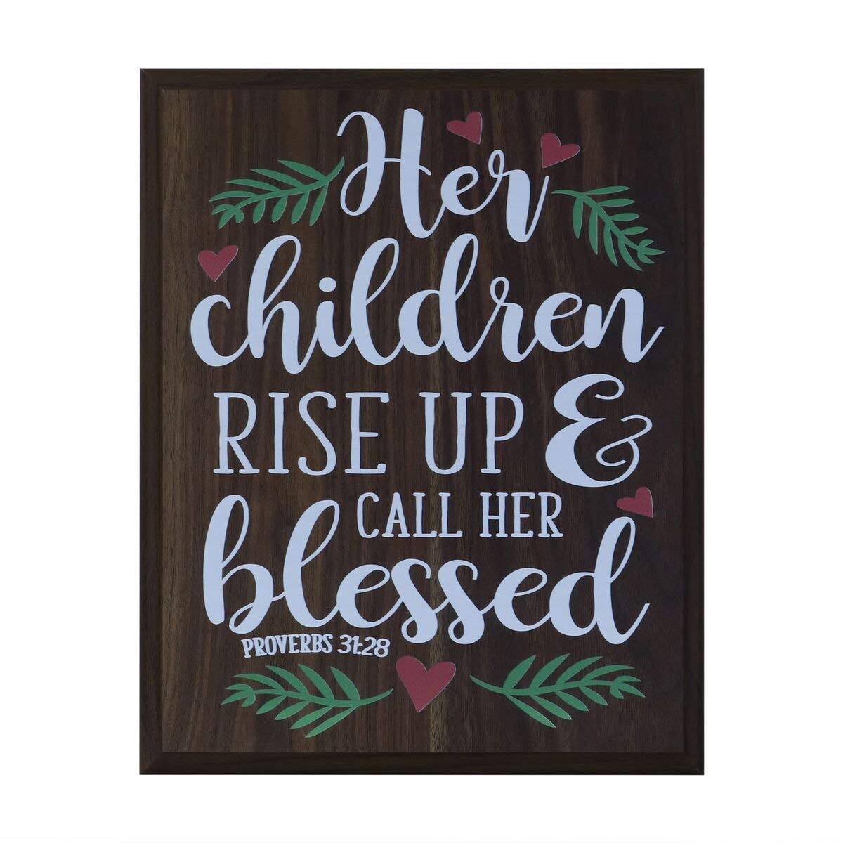 Inspirational Home Decor Wall Plaque - Her Children Rise Up - LifeSong Milestones