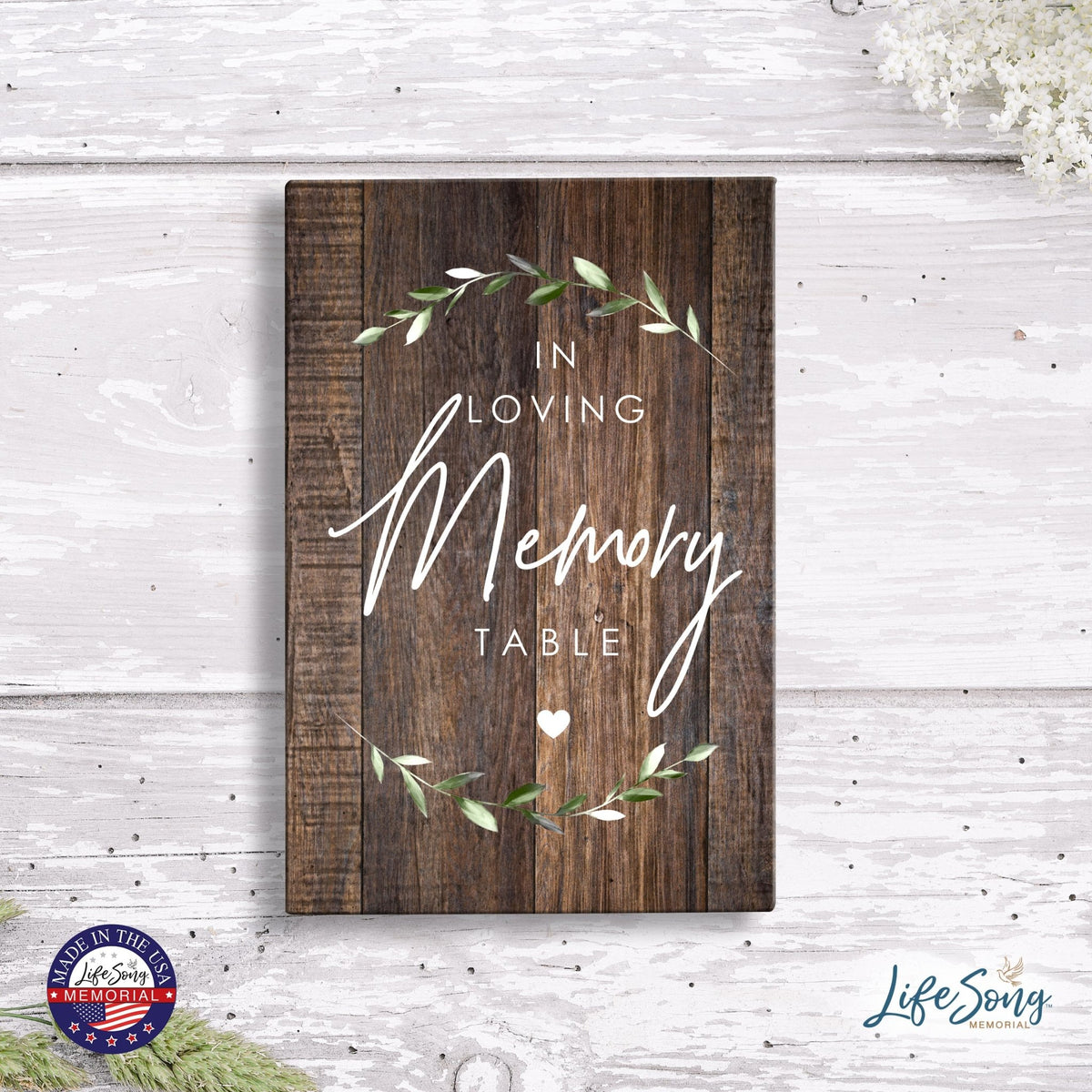 Inspirational Memorial 5.5x8 Wooden Tabletop Home Decorations - In Loving Memory Table - LifeSong Milestones