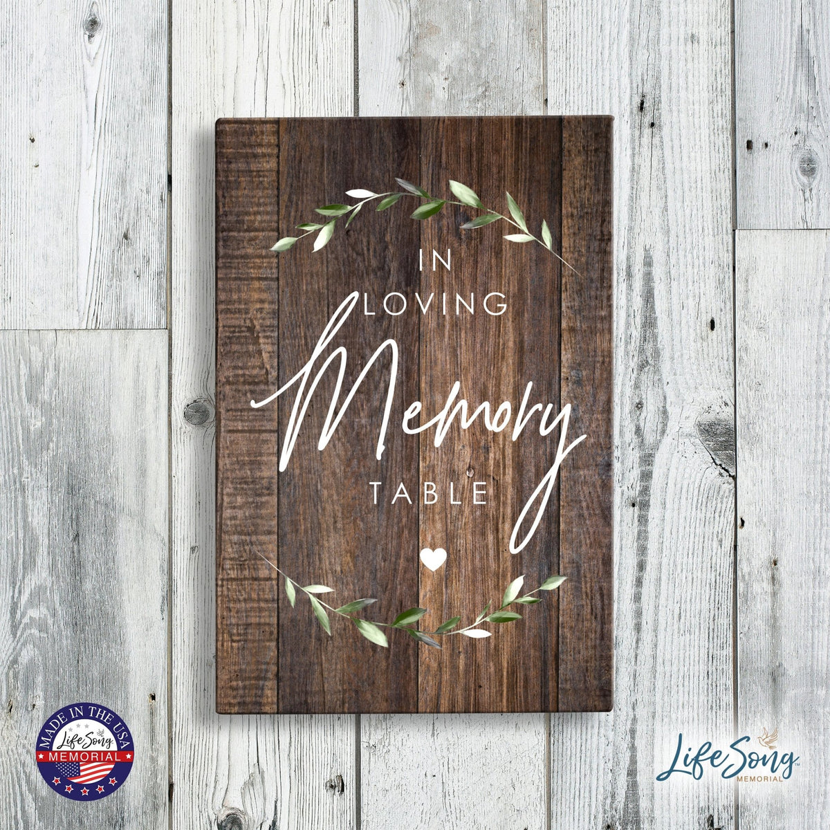 Inspirational Memorial 5.5x8 Wooden Tabletop Home Decorations - In Loving Memory Table - LifeSong Milestones