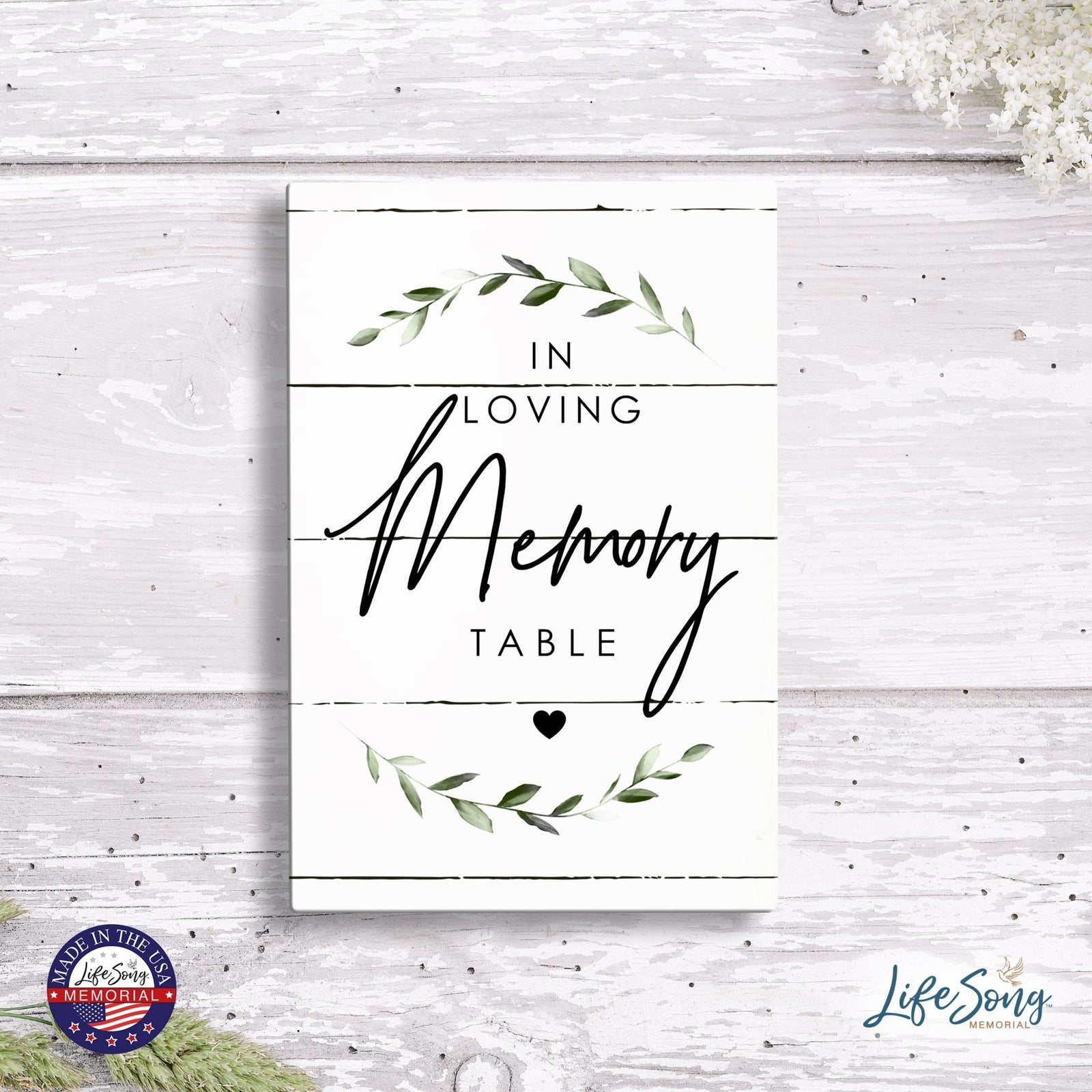 Inspirational Memorial 5.5x8 Wooden Tabletop Home Decorations - In Loving Memory Table - LifeSong Milestones