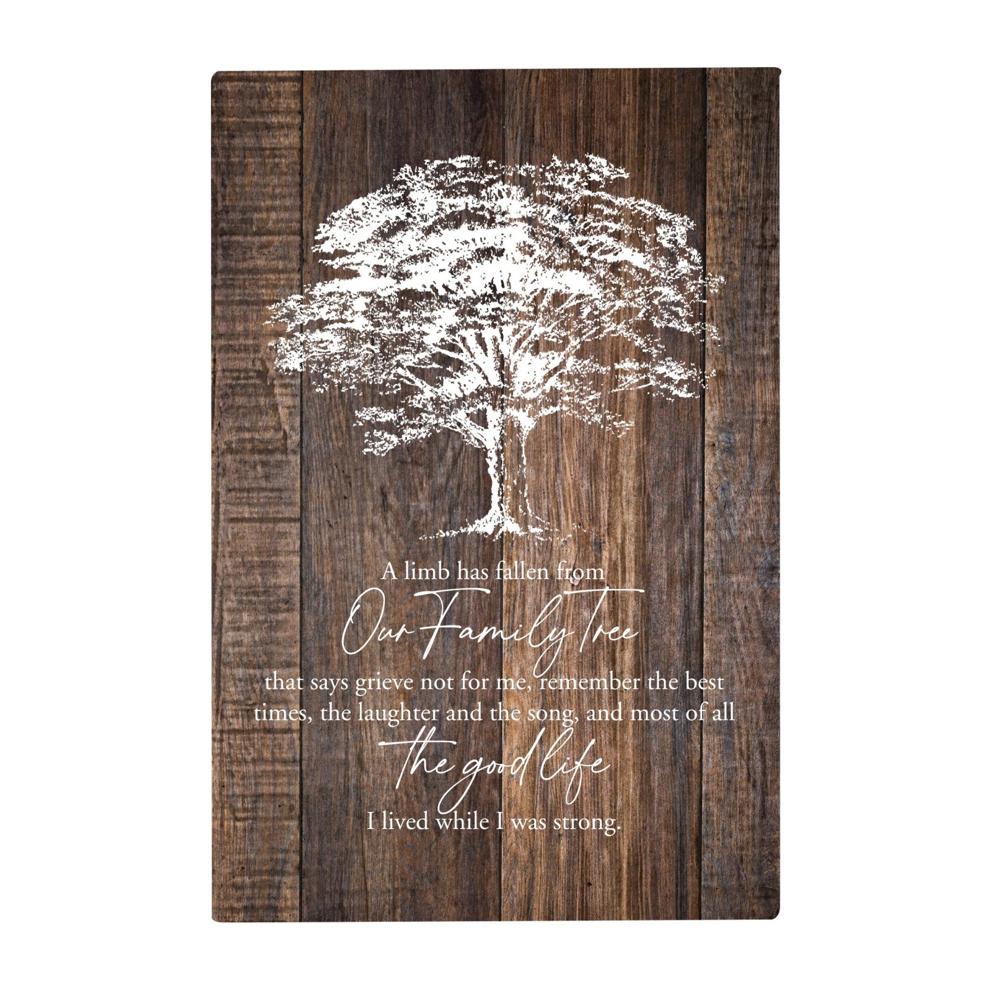 Inspirational Memorial 5.5x8 Wooden Tabletop Home Decorations - Our Family Tree - LifeSong Milestones
