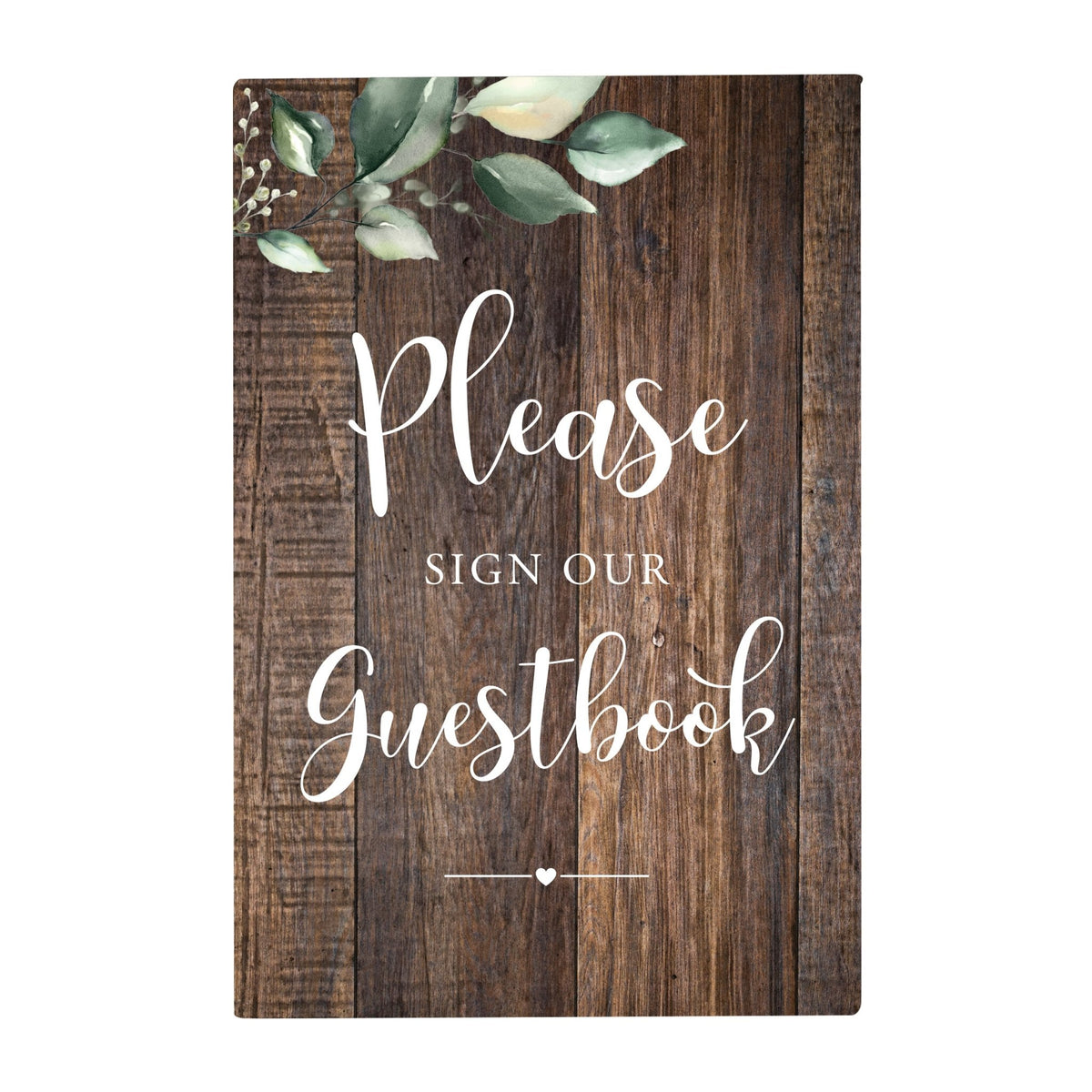 Inspirational Memorial 5.5x8 Wooden Tabletop Home Decorations - Please Sign Our Guestbook - LifeSong Milestones