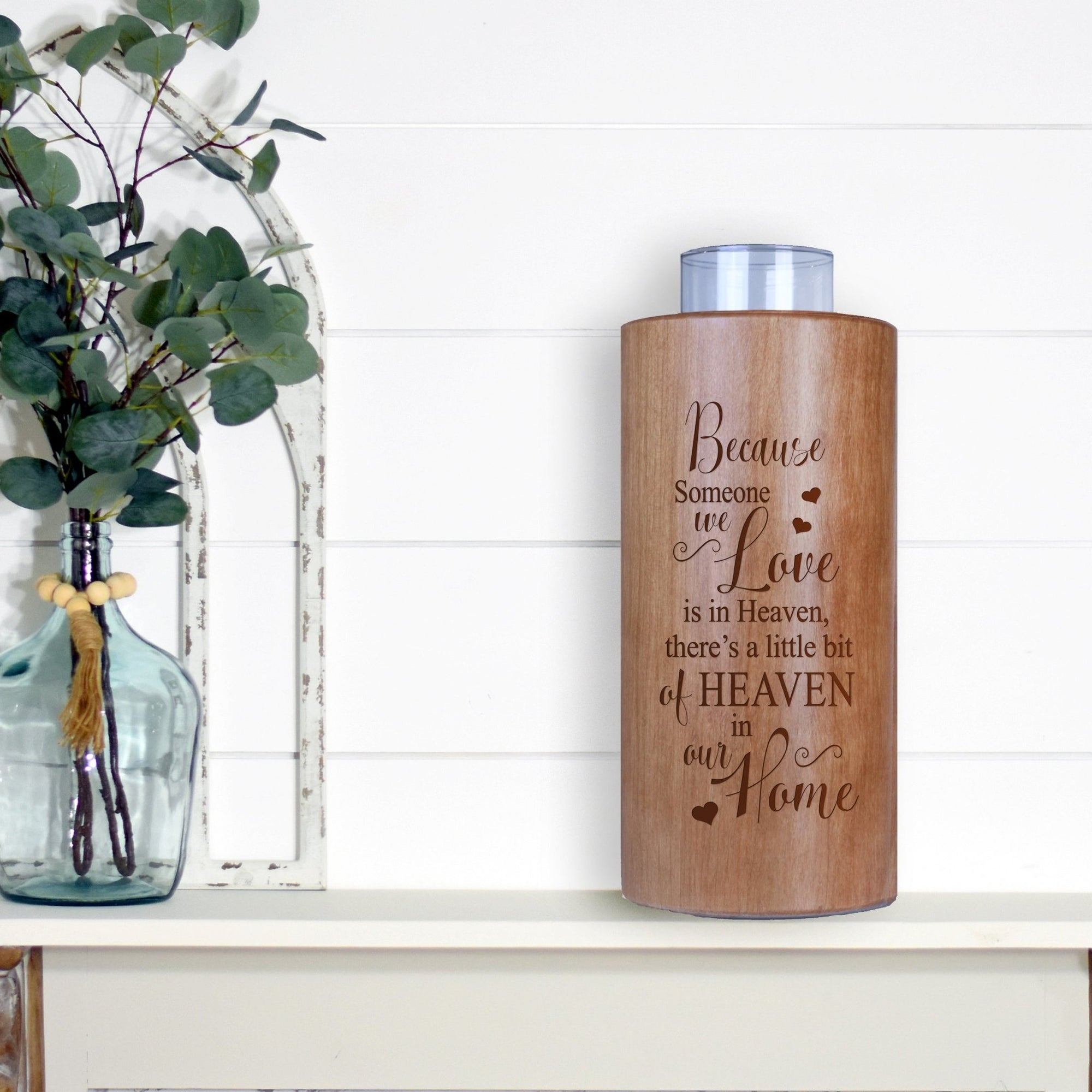 Inspirational Memorial Votive Candle Holder 8in Because Someone We Love - LifeSong Milestones