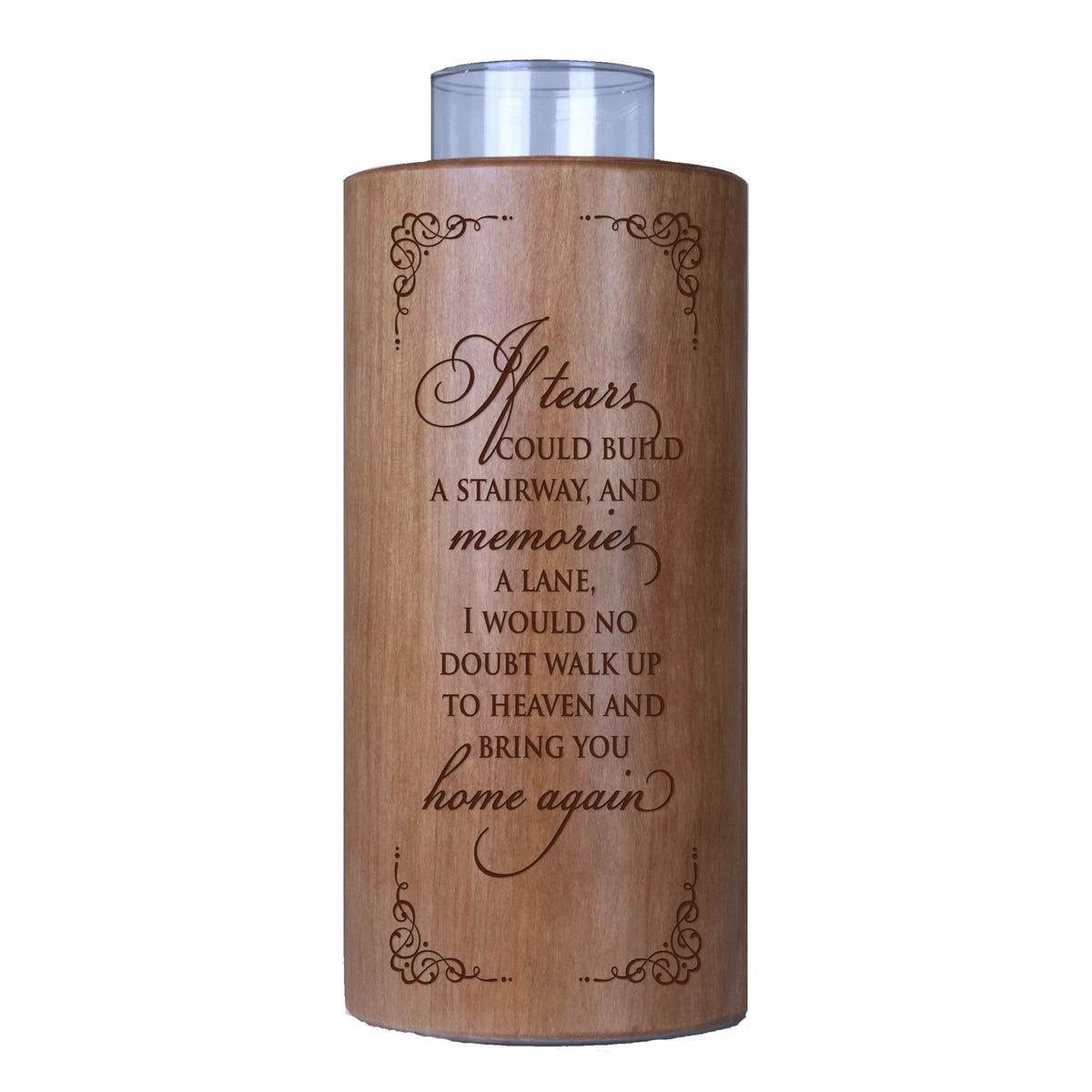 Inspirational Memorial Votive Candle Holder 8in If Tears Could Build - LifeSong Milestones