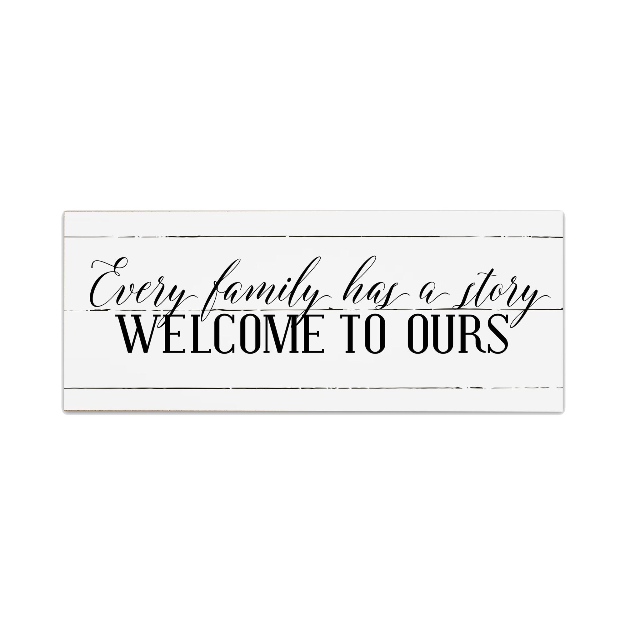 Inspirational Modern Family Wooden Wall Art and Tabletop Plaque For Home Decoration 10x4 - Every Family Has A Family (Script) - LifeSong Milestones