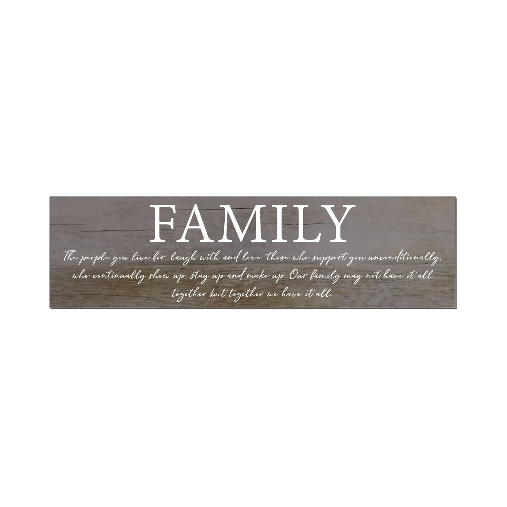 Inspirational Modern Wooden Wall Hanging Family Plaque 22.5x6 - Family - LifeSong Milestones