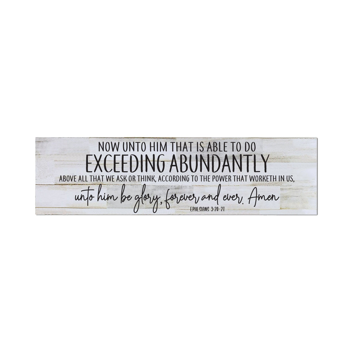 Inspirational Modern Wooden Wall Hanging Family Plaque 22.5x6 - Now Unto Him - LifeSong Milestones