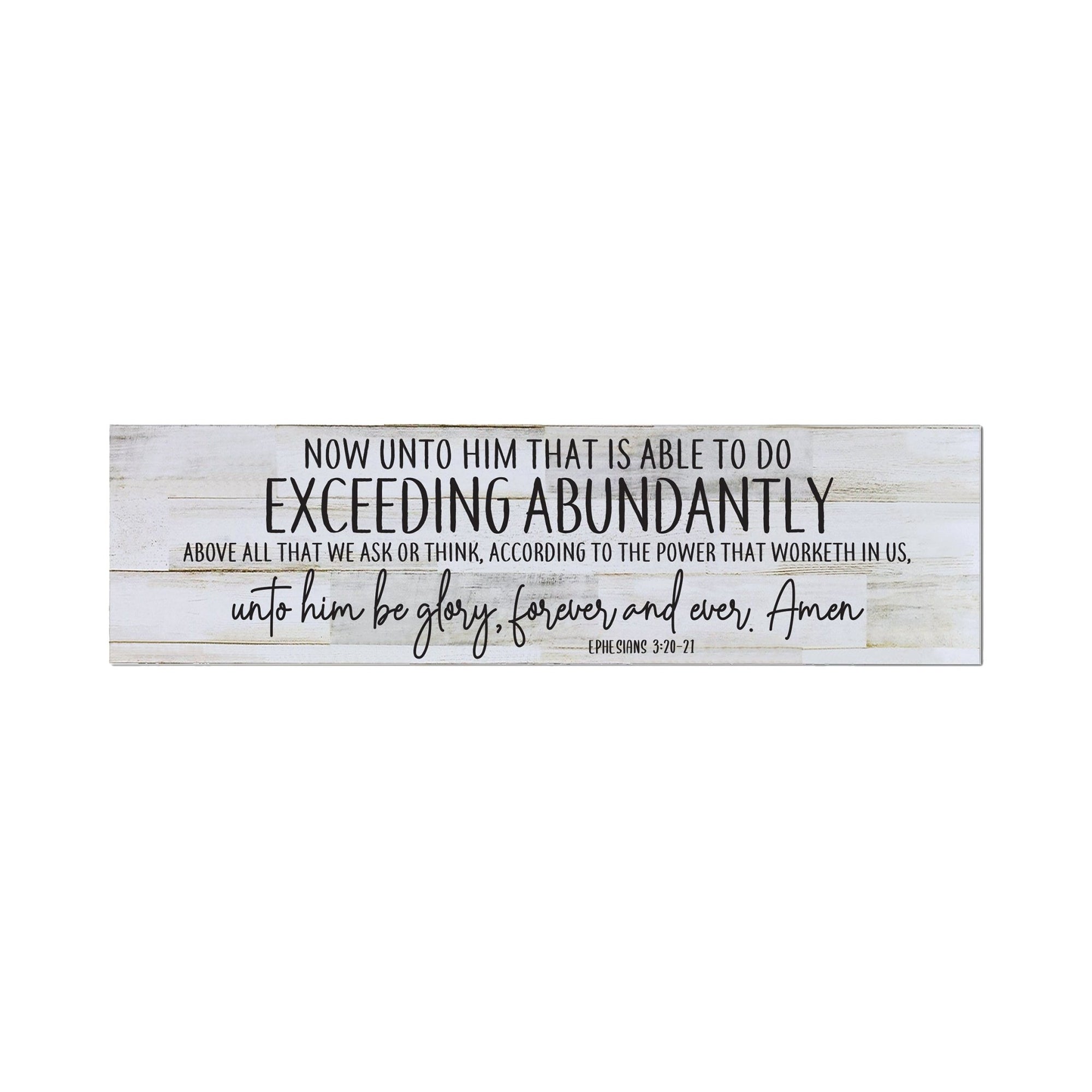 Inspirational Modern Wooden Wall Hanging Family Plaque 22.5x6 - Now Unto Him - LifeSong Milestones
