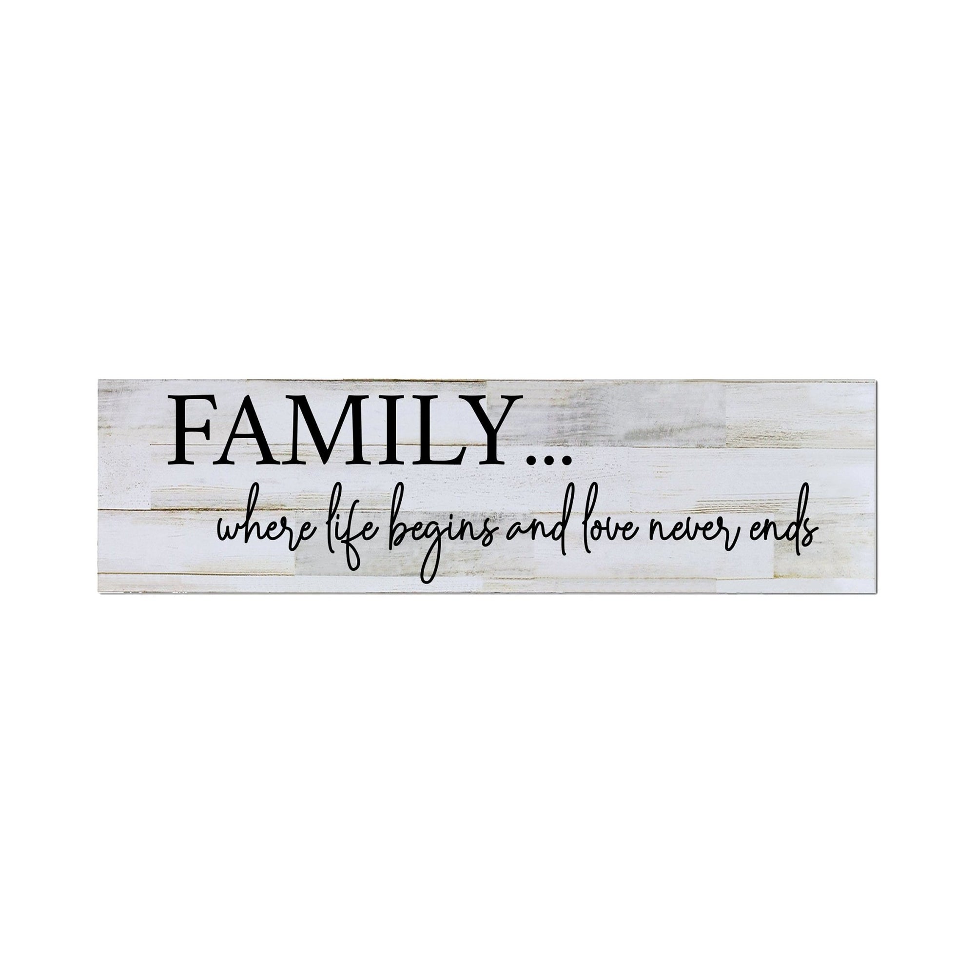 Inspirational Modern Wooden Wall Hanging Family Plaque 22.5x6 - Where Life Begins - LifeSong Milestones