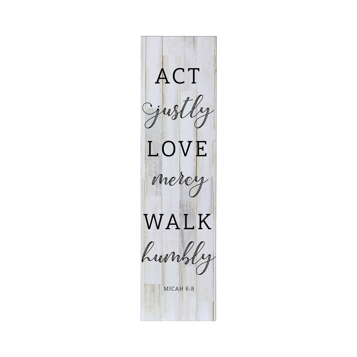 Inspirational Modern Wooden Wall Hanging Plaque 10x40 - Act Justly Love mercy - LifeSong Milestones