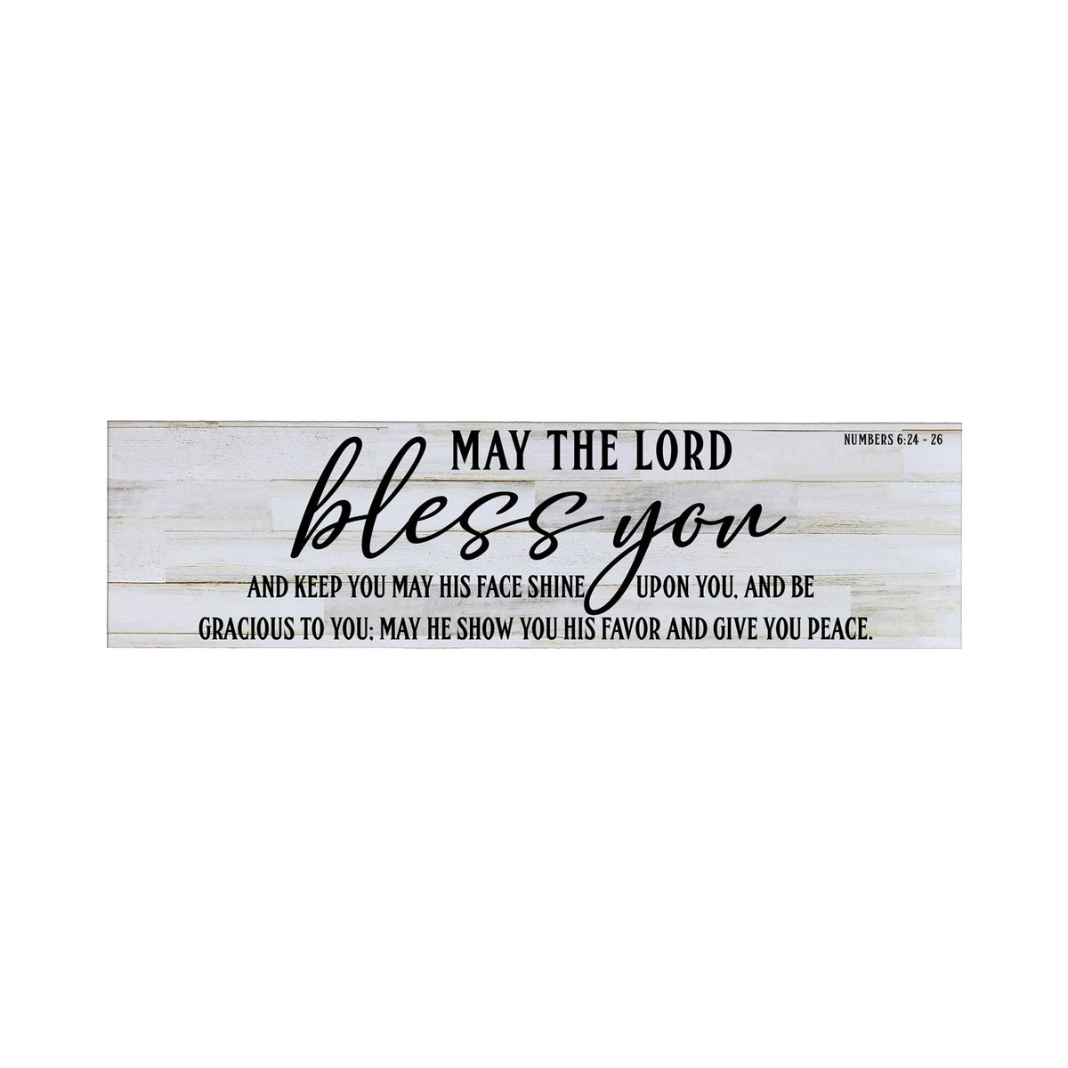 Inspirational Modern Wooden Wall Hanging Plaque 10x40 - May The Lord Bless You - LifeSong Milestones