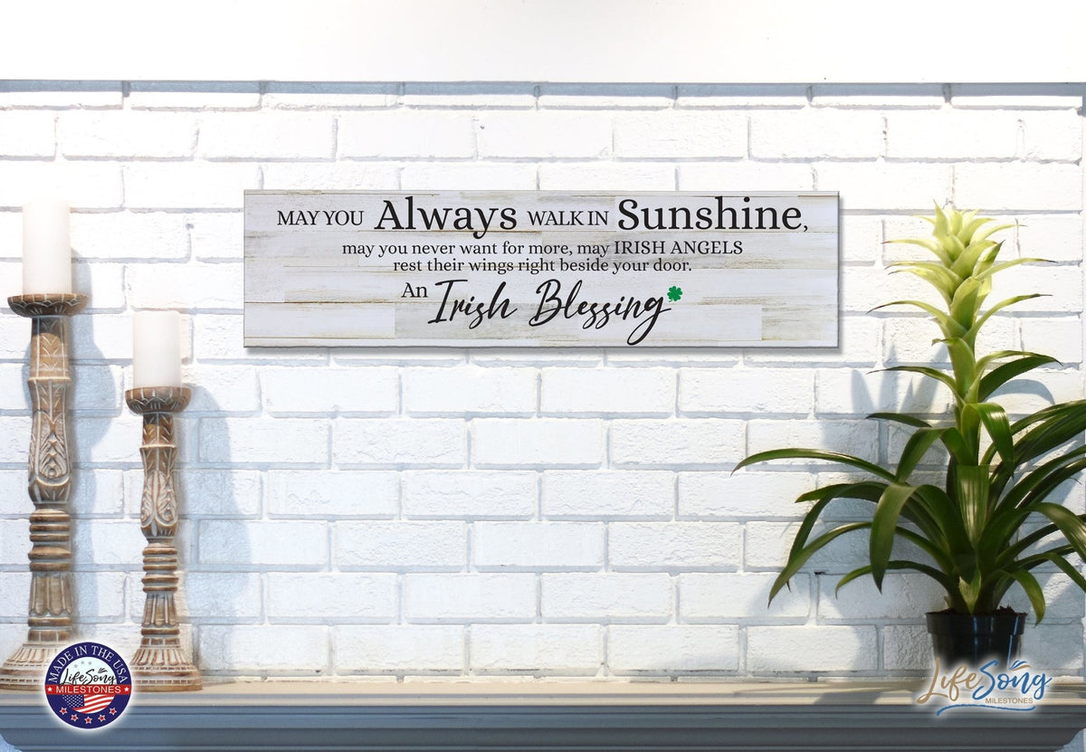 Inspirational Modern Wooden Wall Hanging Plaque 10x40 - May You Always Walk - LifeSong Milestones