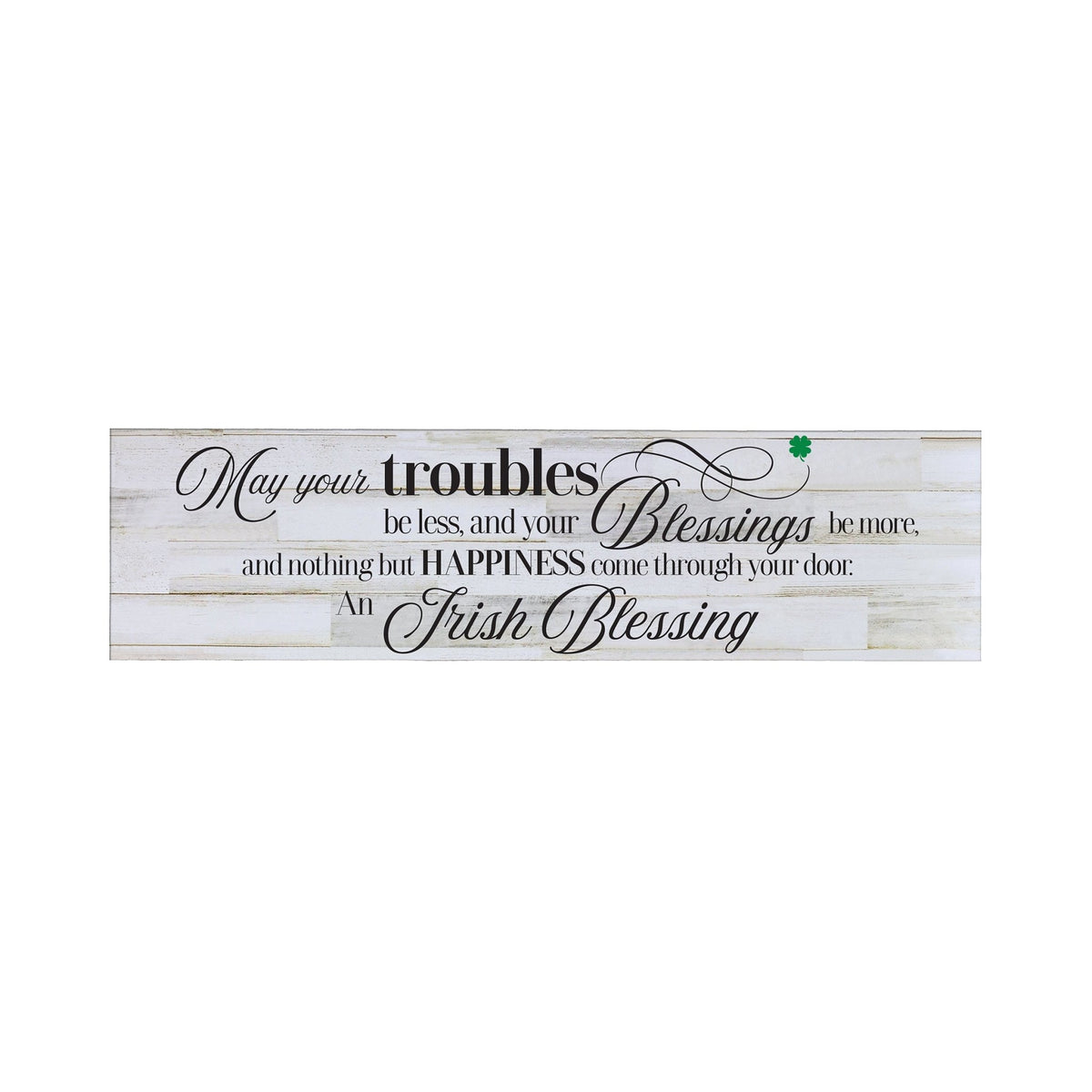Inspirational Modern Wooden Wall Hanging Plaque 10x40 - May Your Troubles - LifeSong Milestones