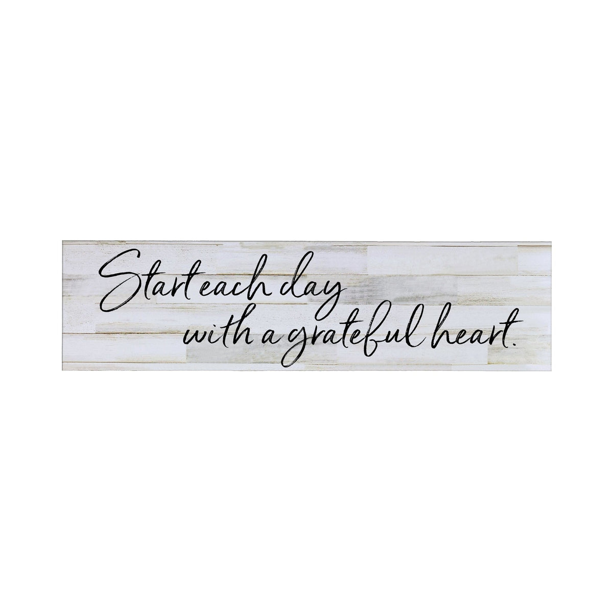 Inspirational Modern Wooden Wall Hanging Plaque 10x40 - Start Each Day - LifeSong Milestones