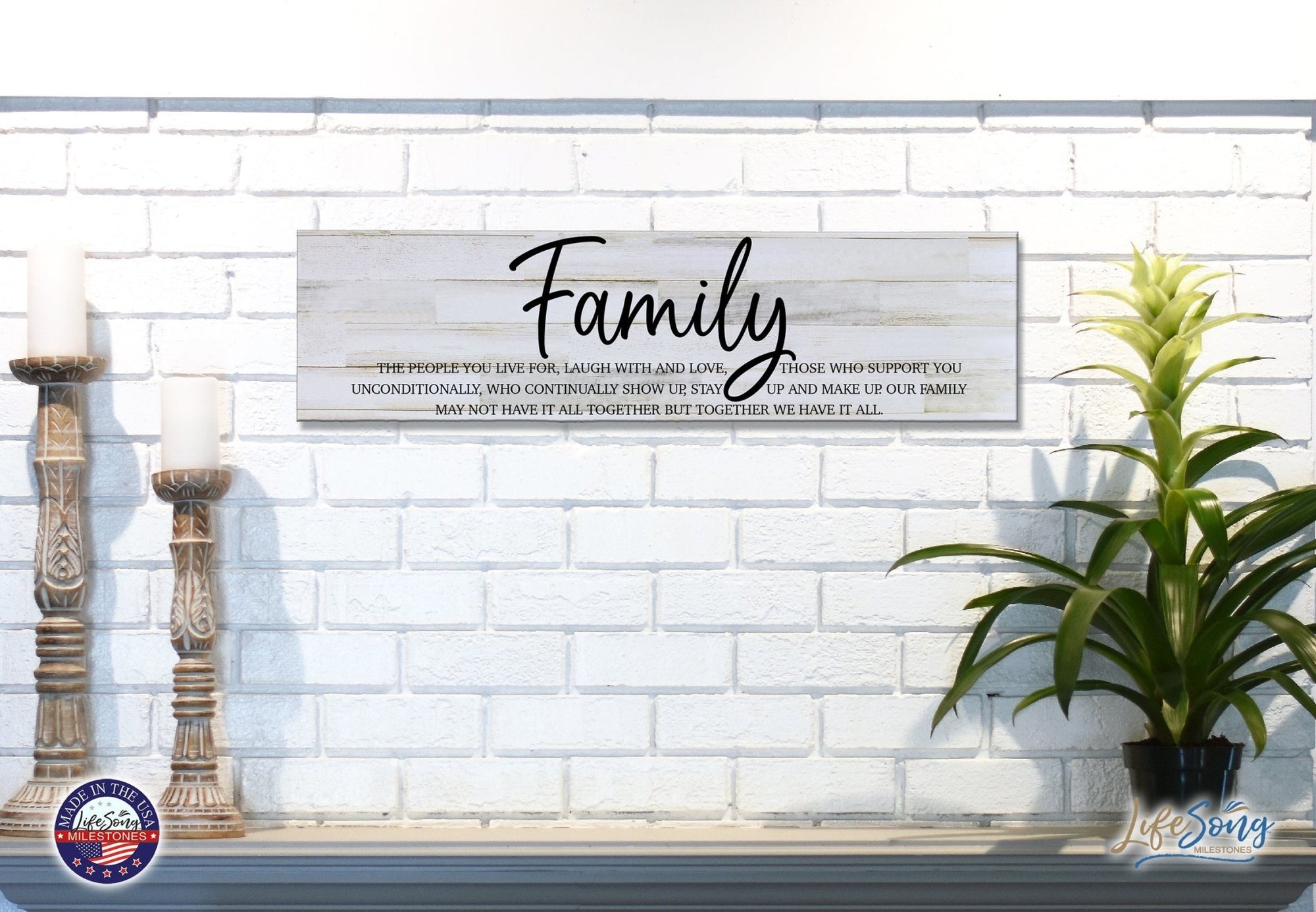 Inspirational Modern Wooden Wall Hanging Plaque 10x40 - The People You Live For - LifeSong Milestones