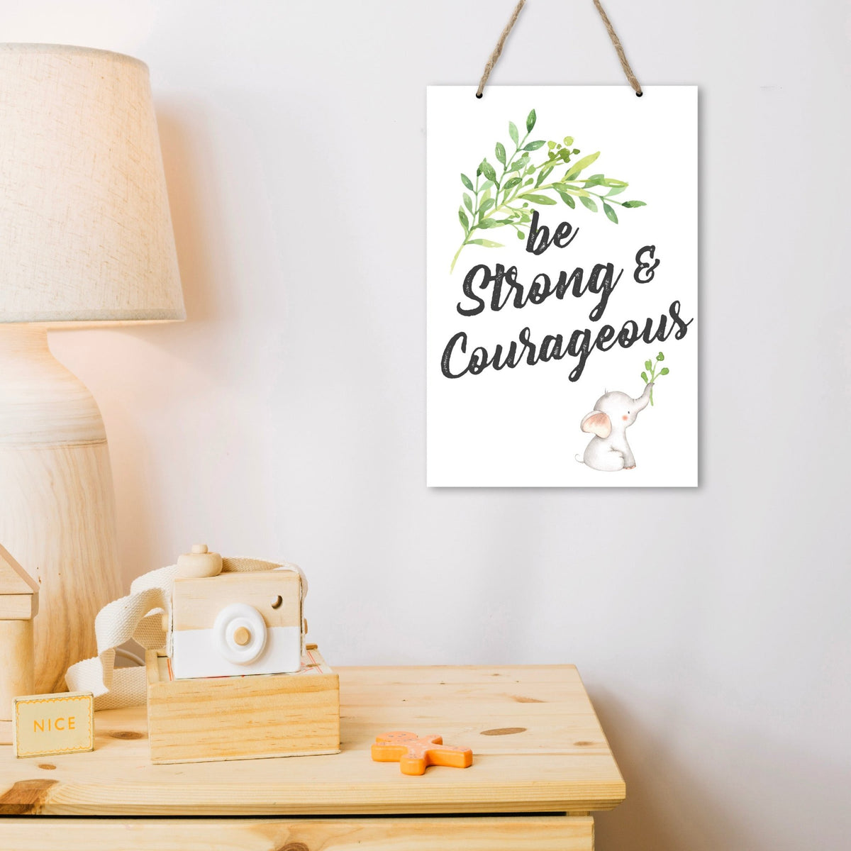 Inspirational Nursery Rope Signs for Boys and Girls - Be Strong - LifeSong Milestones