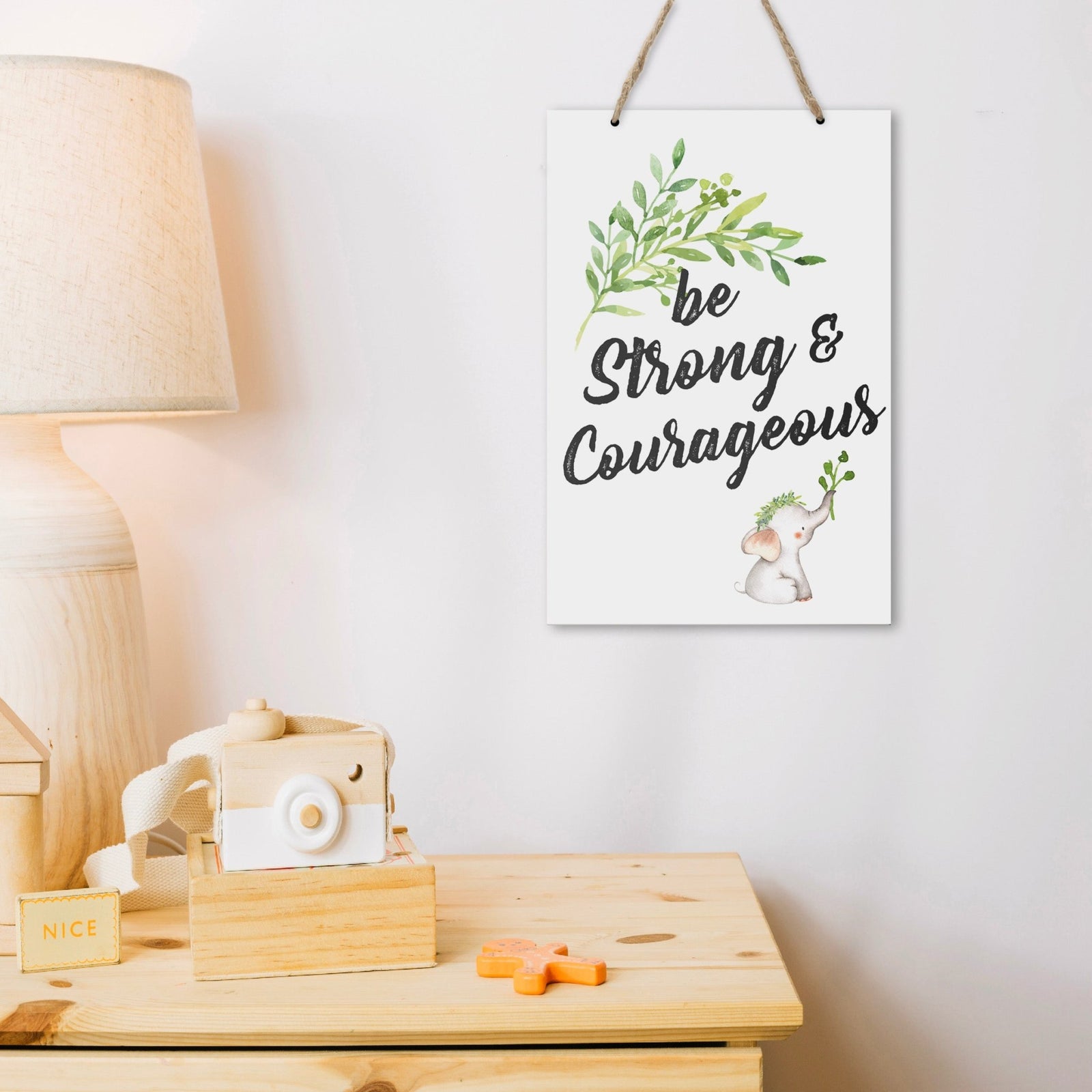 Inspirational Nursery Rope Signs for Boys and Girls - Be Strong - LifeSong Milestones