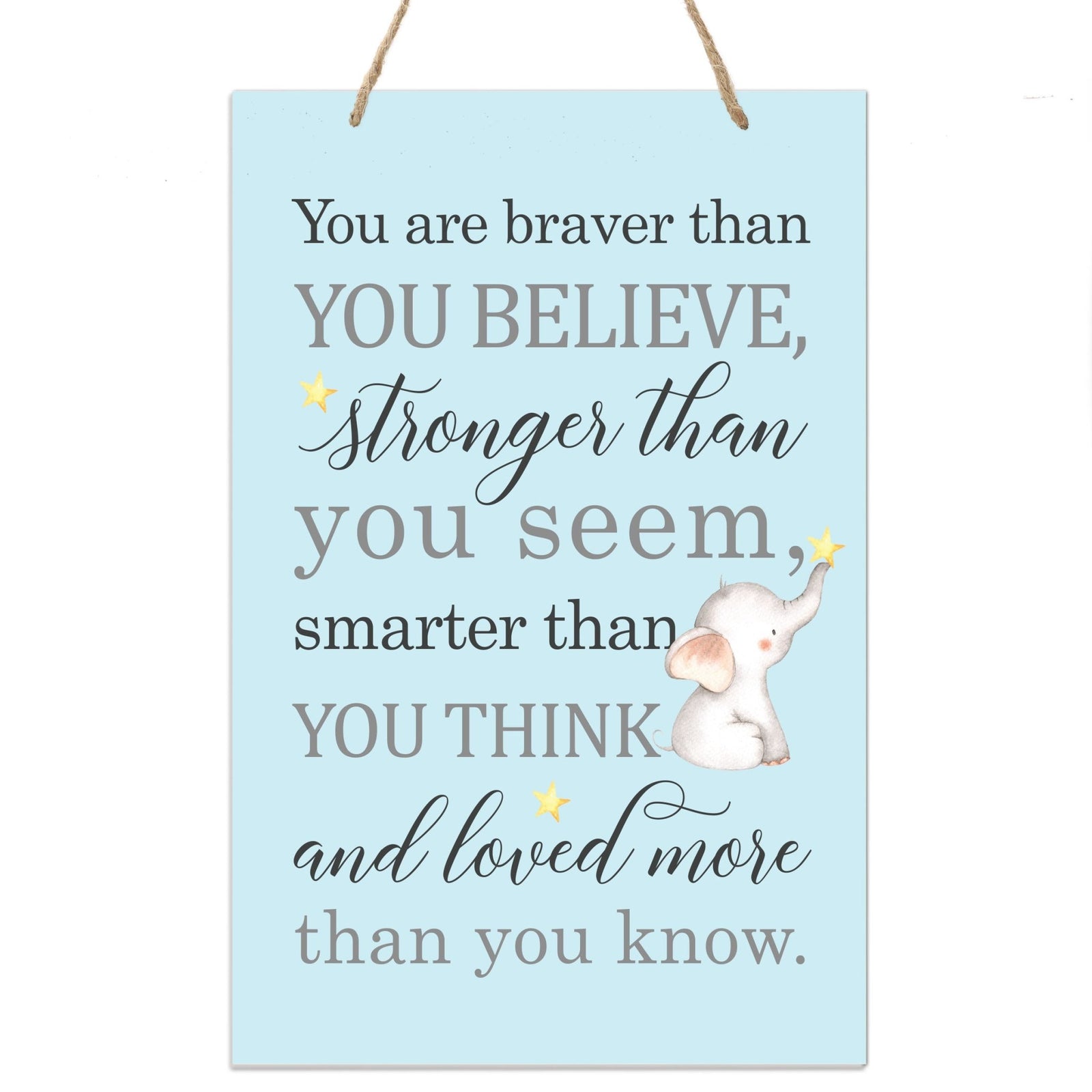 Inspirational Nursery Rope Signs for Boys and Girls - Braver Than - LifeSong Milestones